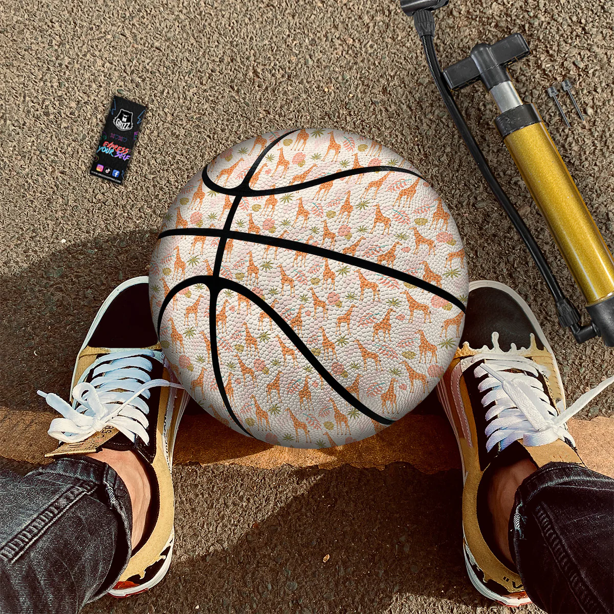 Giraffe Cute Print Pattern Basketball - Image 2