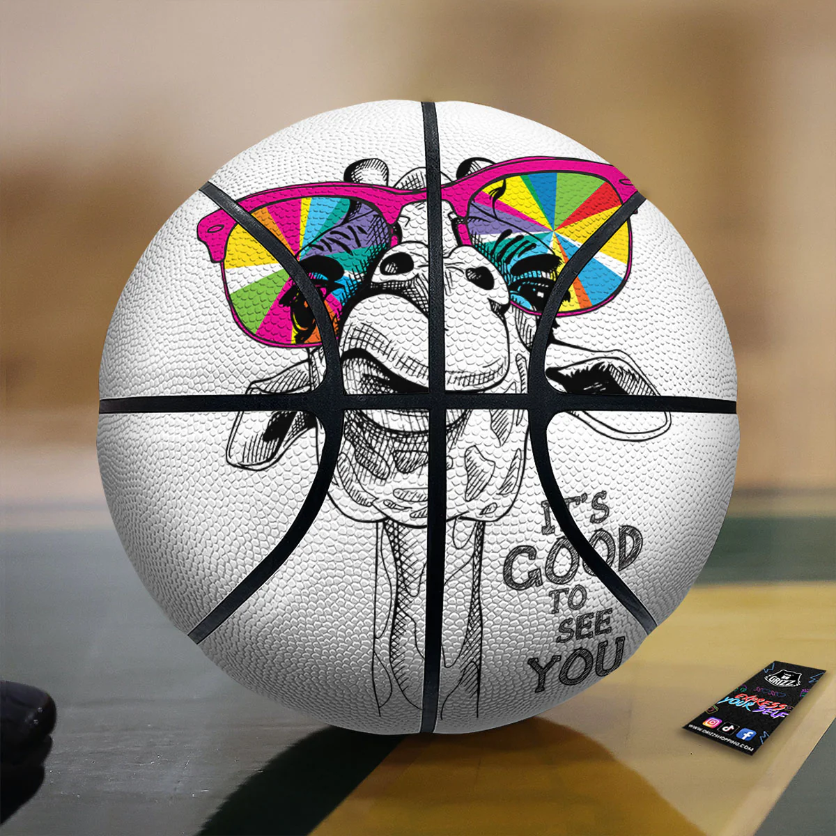 Giraffe Funny Print Basketball