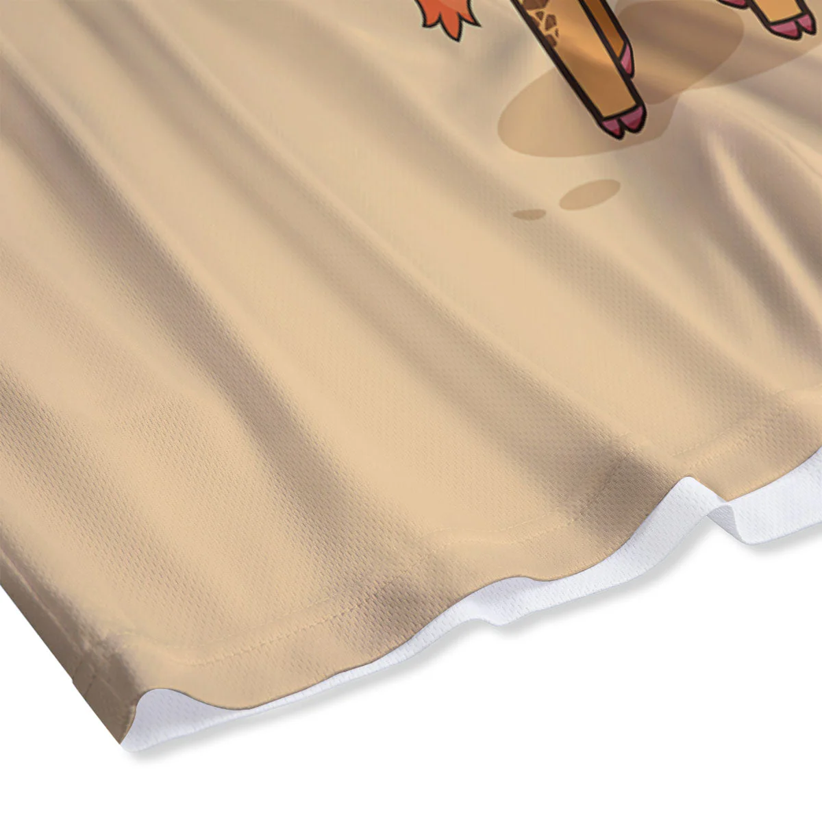 Giraffe Smiley Face Print Mesh Shorts - Image 4