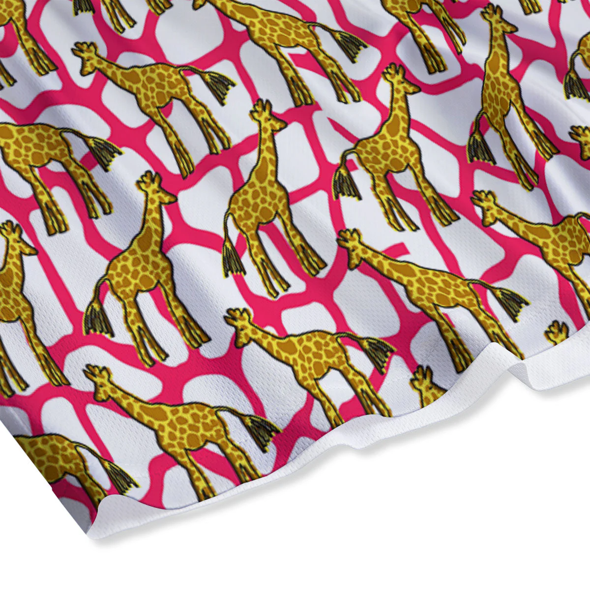 Giraffe Yellow And Pink Print Pattern Mesh Shorts - Image 4