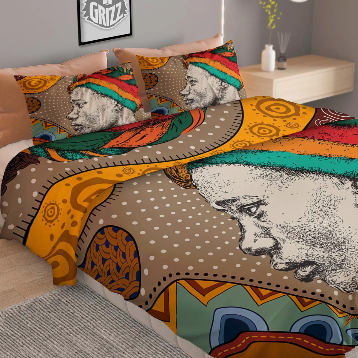 Girl Tribal African Print Duvet Cover Bedding Set - Image 2