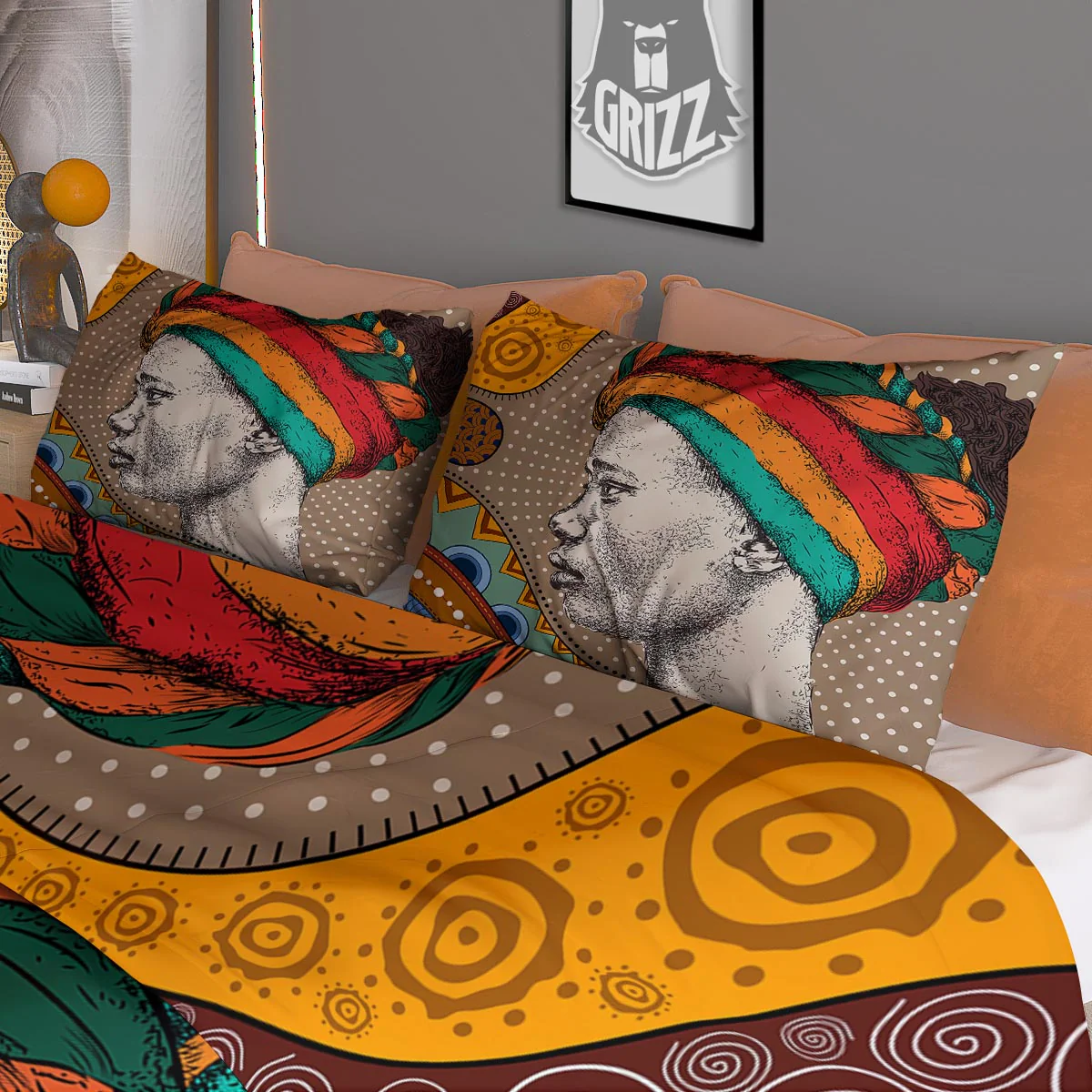 Girl Tribal African Print Duvet Cover Bedding Set - Image 3