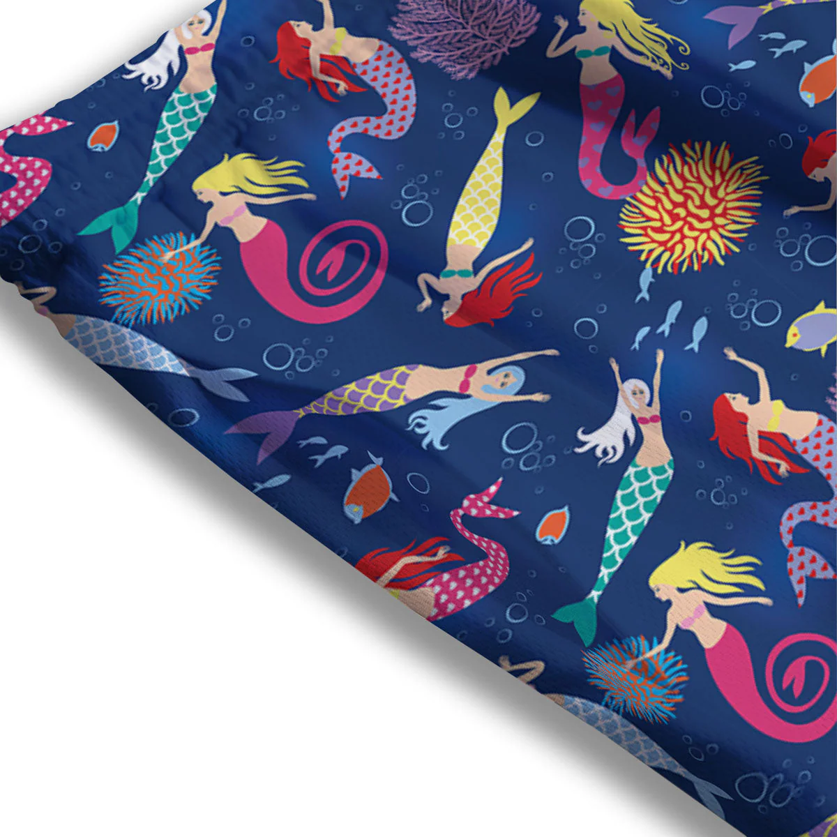 Girls Mermaid Print Pattern Mesh Shorts - Image 3