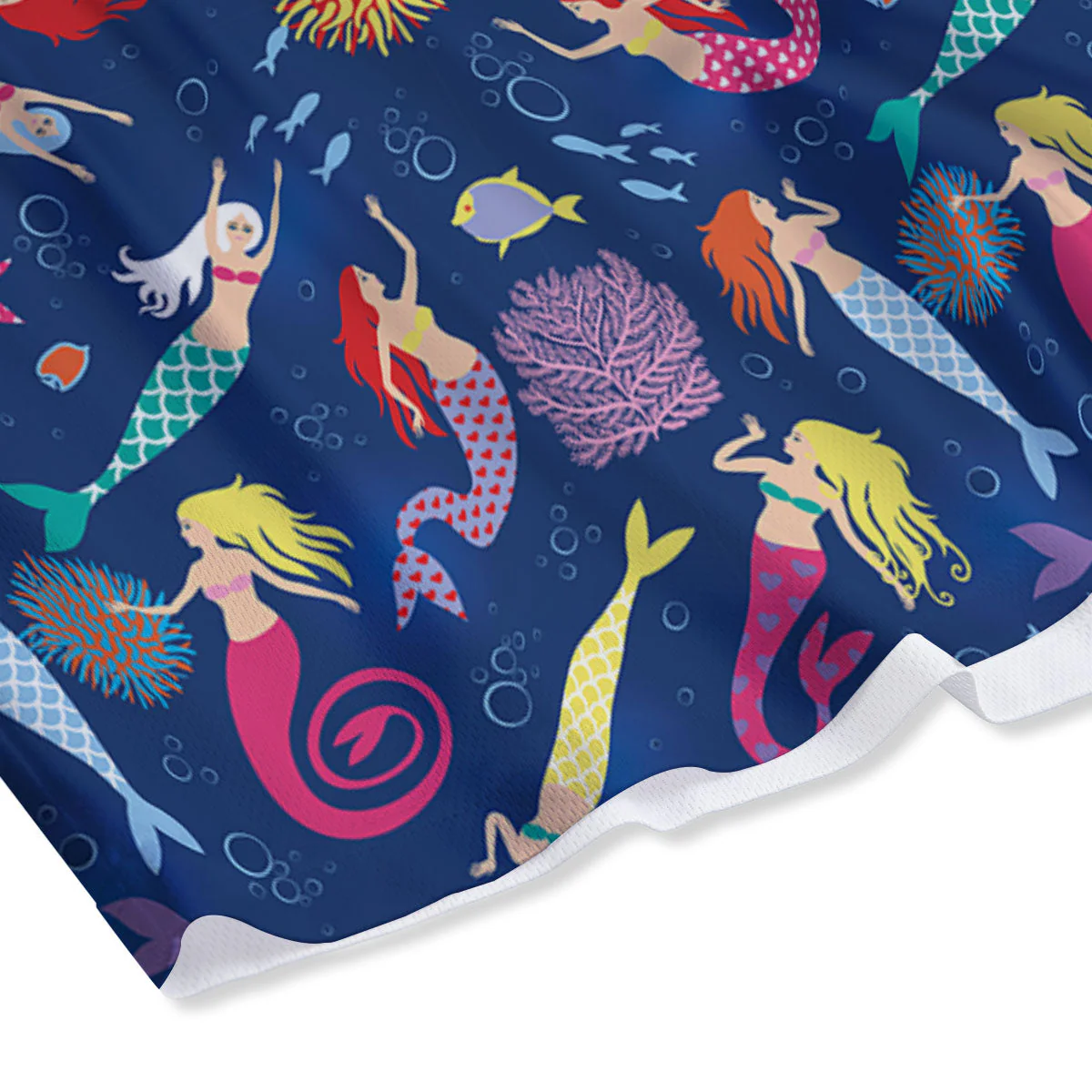 Girls Mermaid Print Pattern Mesh Shorts - Image 4