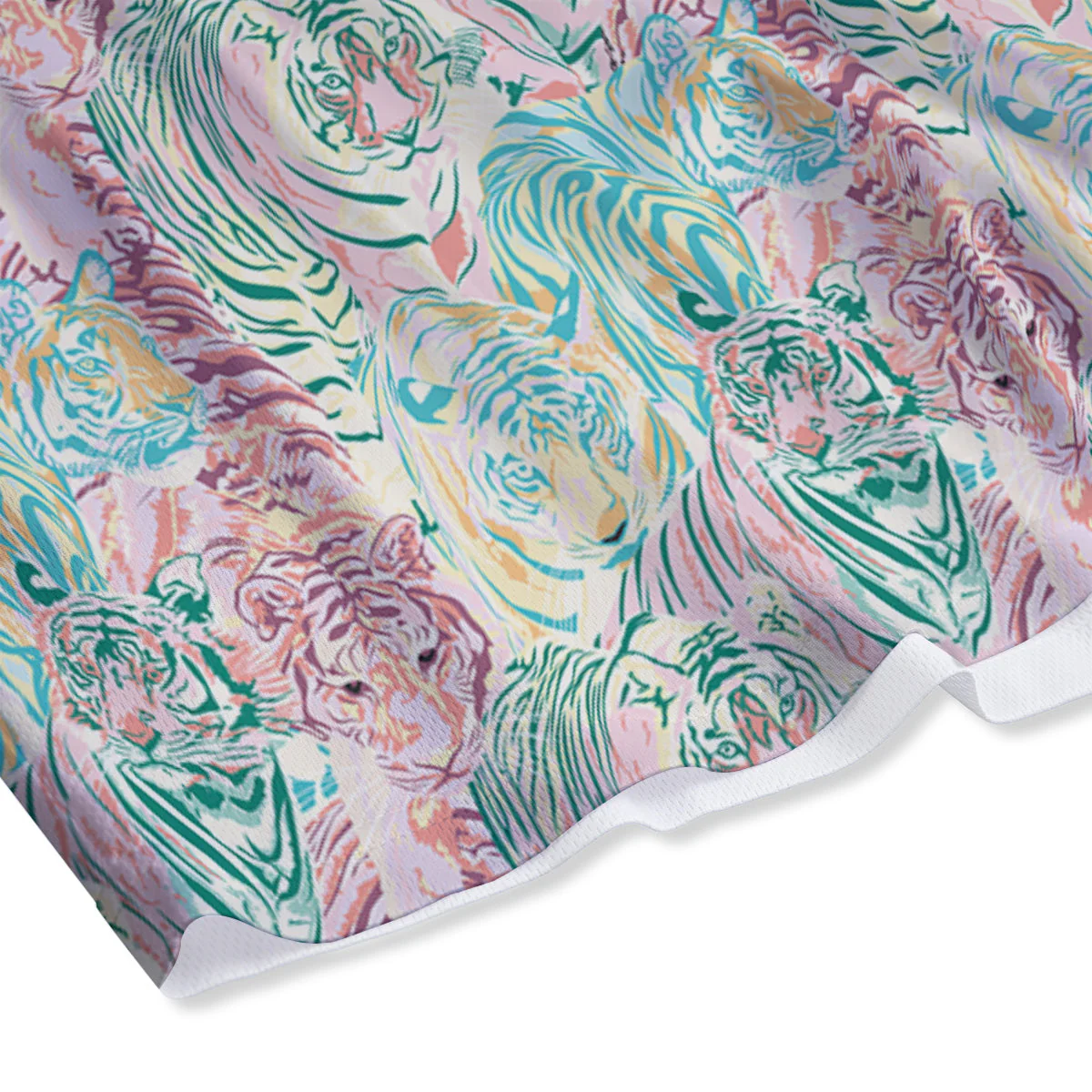 Girly Tigers Pastel Print Pattern Mesh Shorts - Image 4