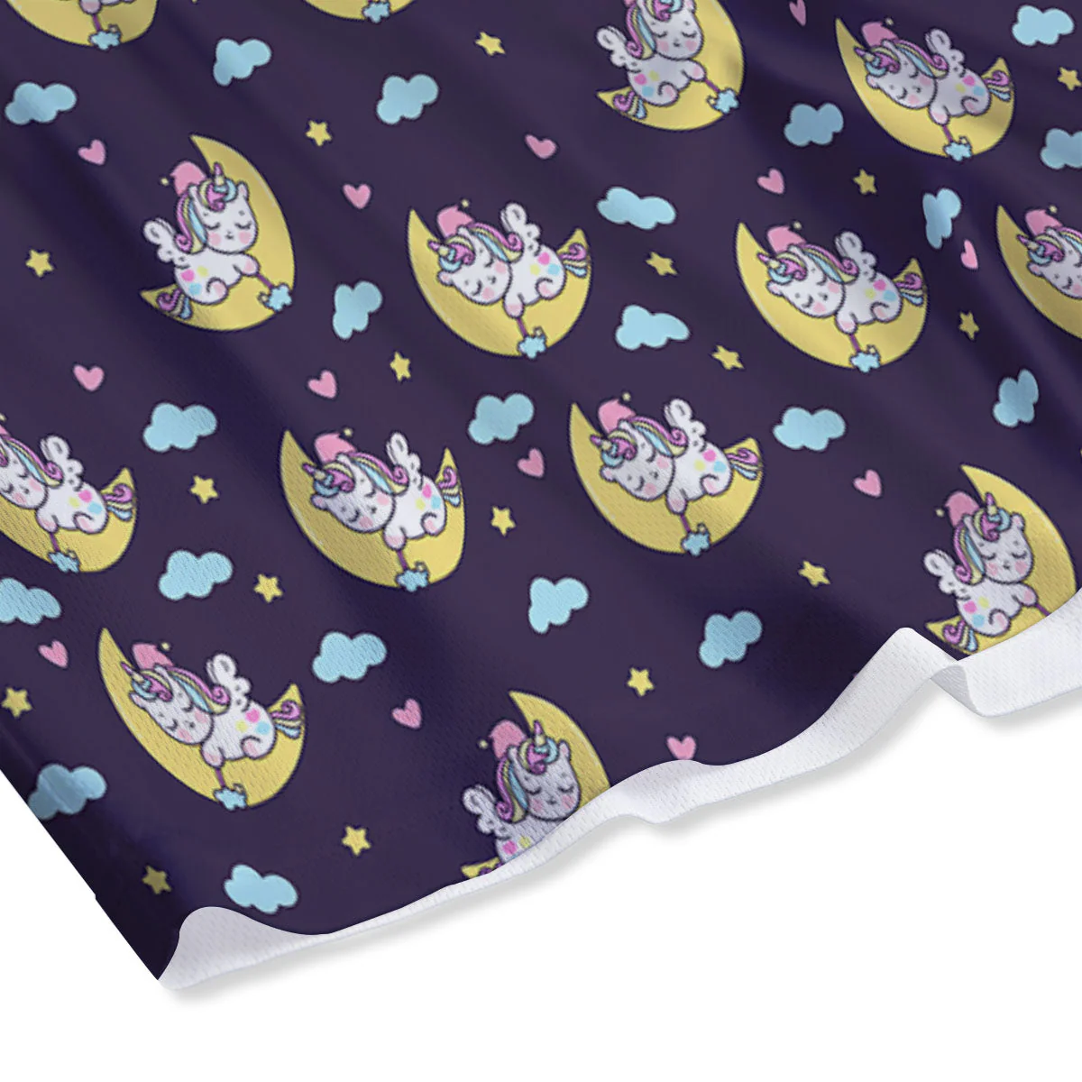 Girly Unicorn Night Print Pattern Mesh Shorts - Image 4