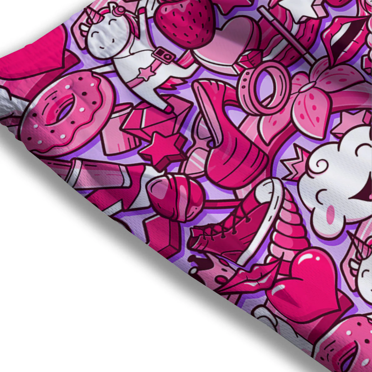 Girly Unicorn Purple Print Pattern Mesh Shorts - Image 3