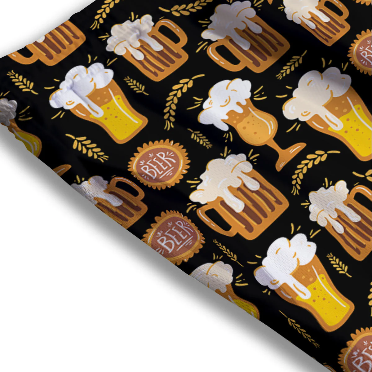 Glasses Of Beer Vintage Print Pattern Mesh Shorts - Image 3