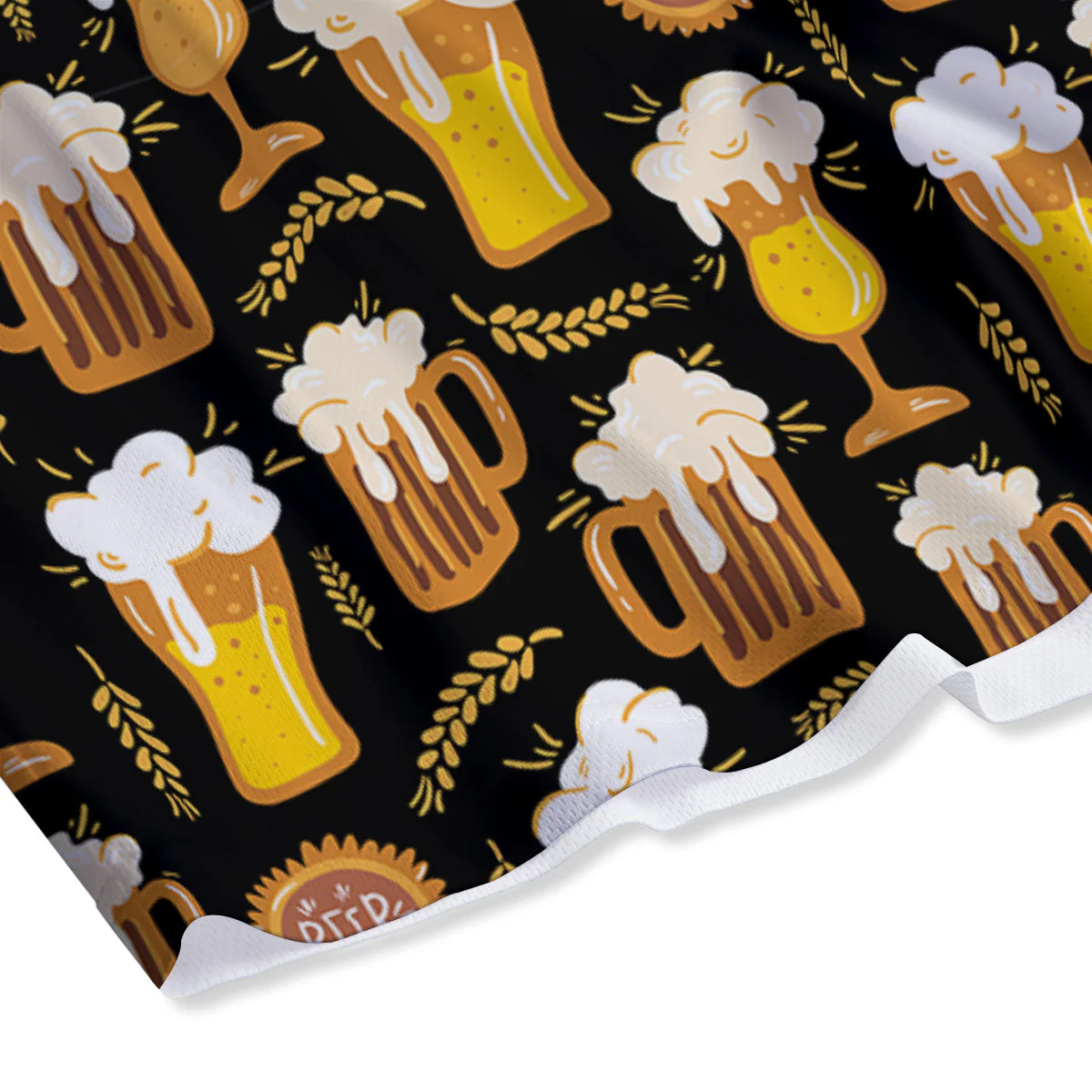Glasses Of Beer Vintage Print Pattern Mesh Shorts - Image 4