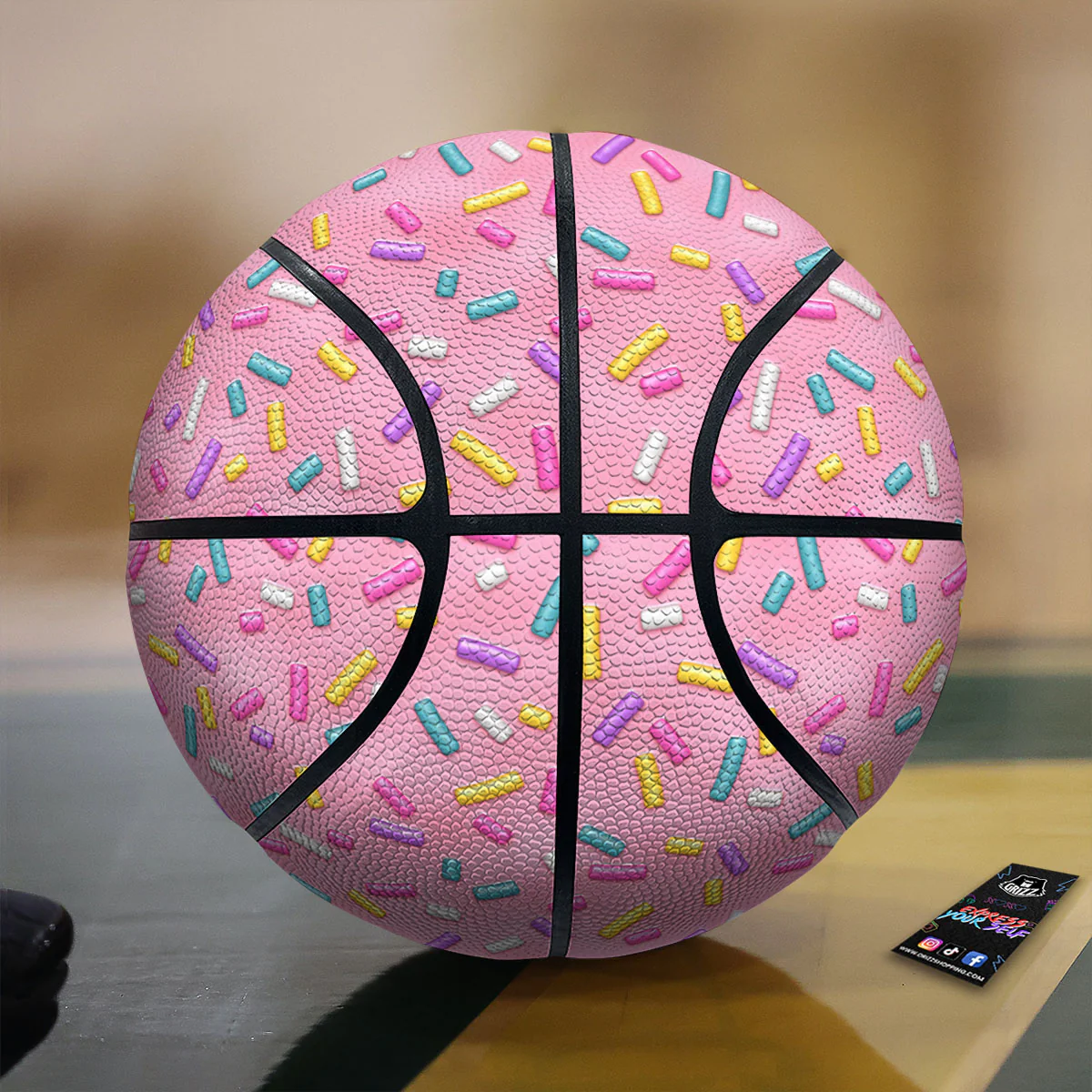 Glazed Donut Pink Print Pattern Basketball