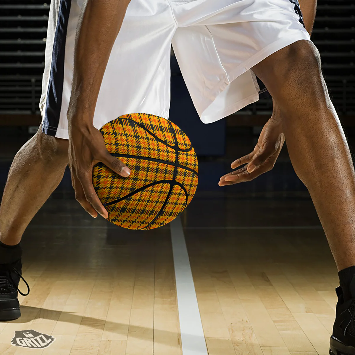 Glen Plaid Houndstooth Halloween Print Pattern Basketball - Image 3