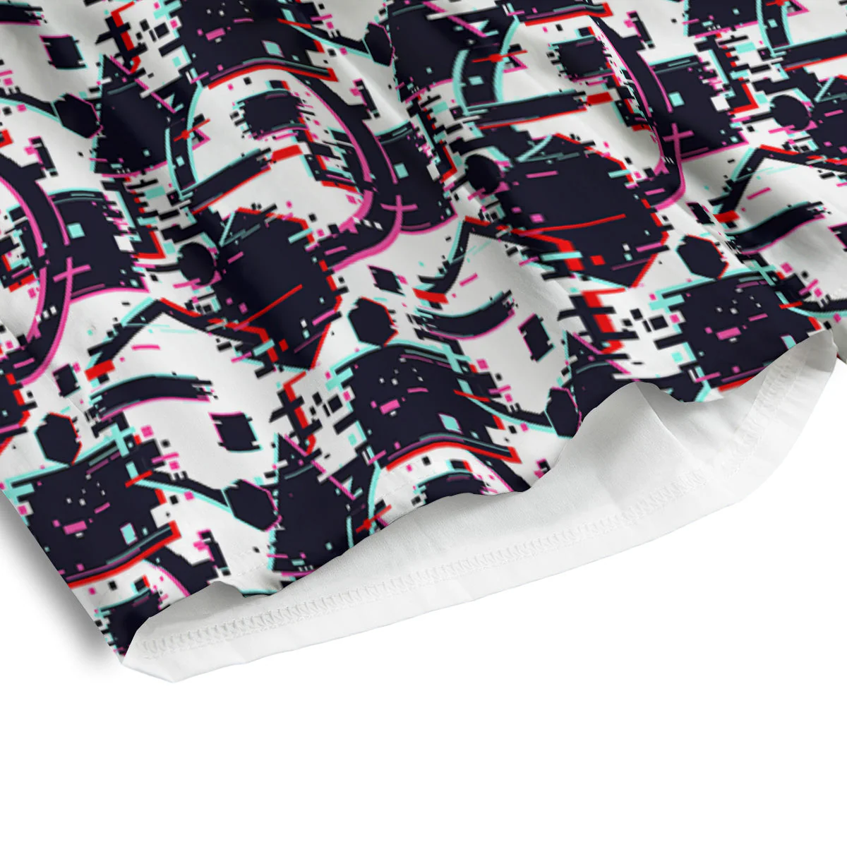 Glitch Effect Print Pattern Men's Athletic Shorts - Image 4