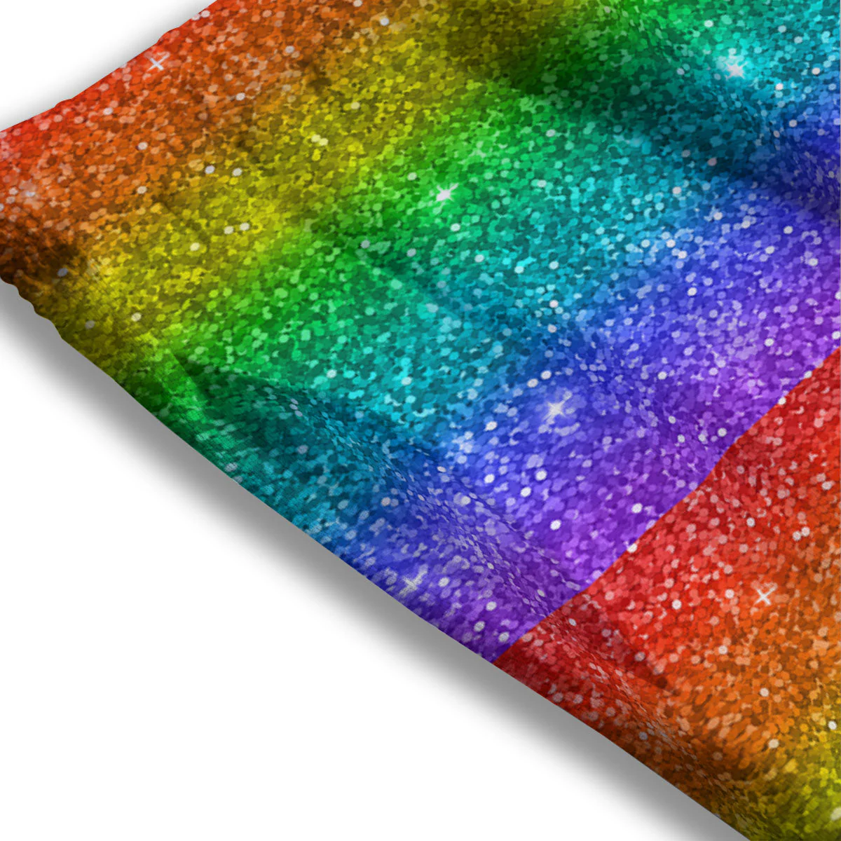 Glitter Rainbow Print Pattern Mesh Shorts - Image 3