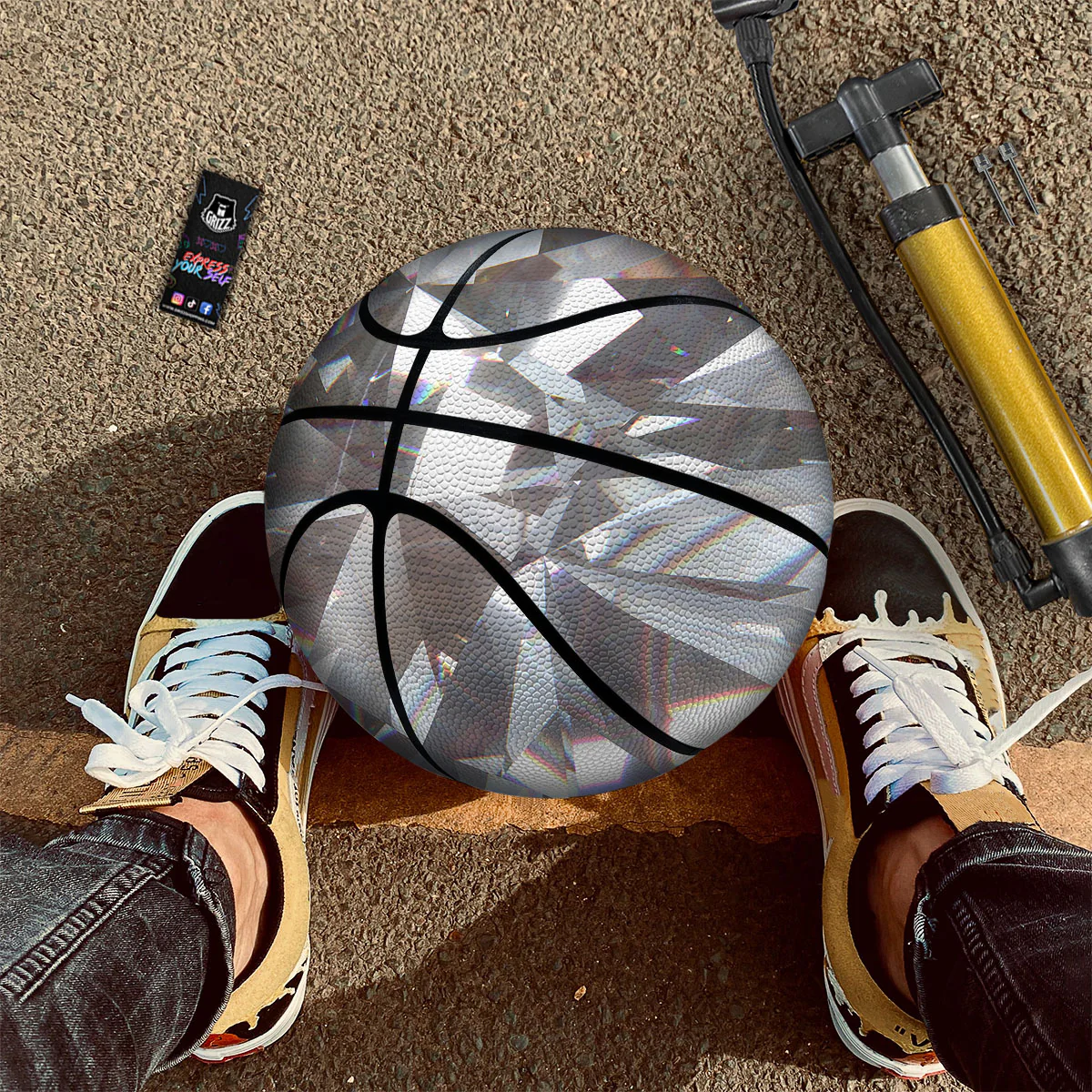Glitter Texture Diamond Print Basketball - Image 2