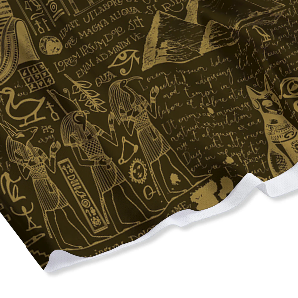 Gold Ancient Egypt Print Pattern Mesh Shorts - Image 4