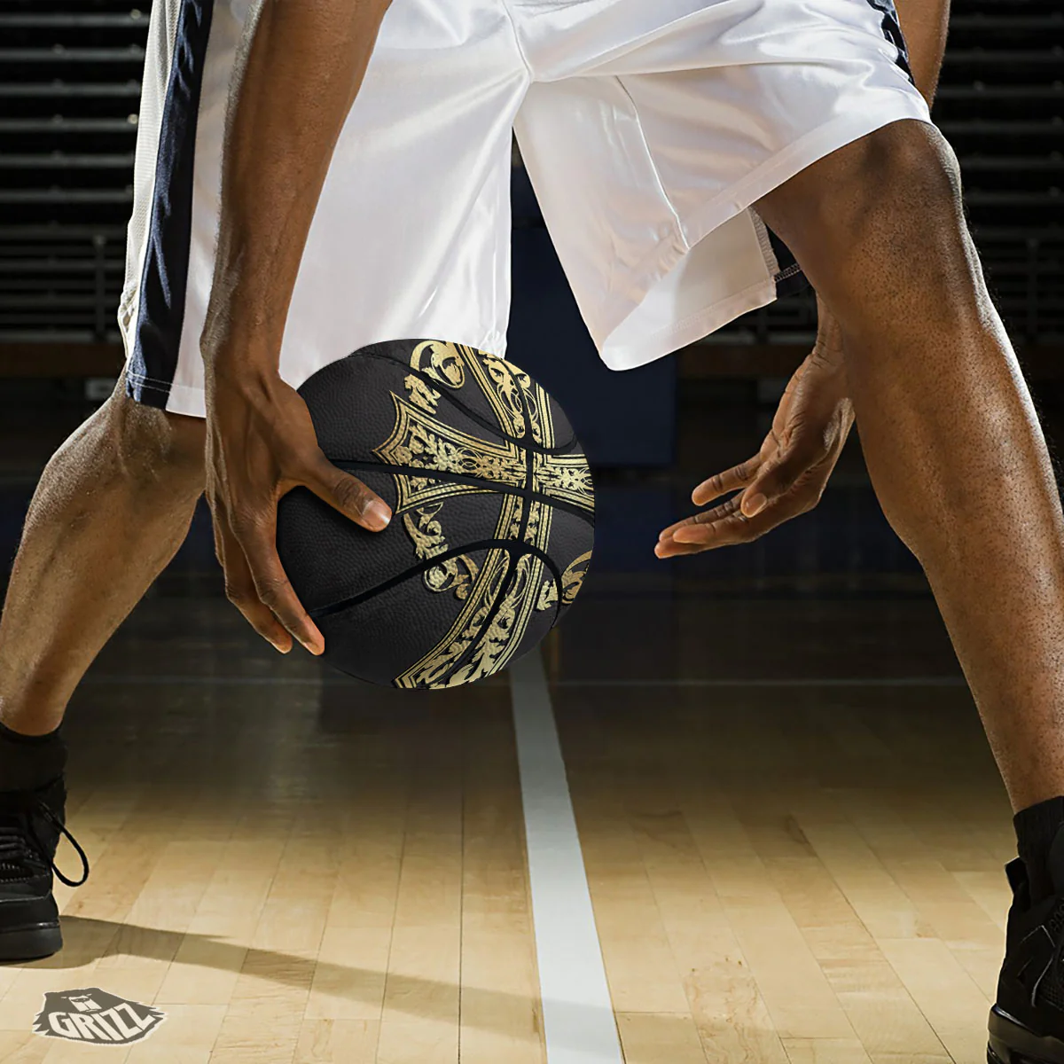 Golden Cross Ornamental Print Basketball - Image 3