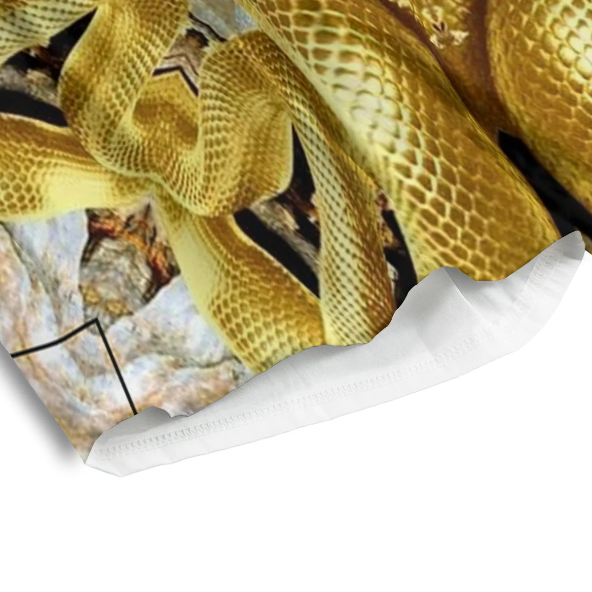 Golden Snake Kaleidoscope Print Men's Athletic Shorts - Image 4