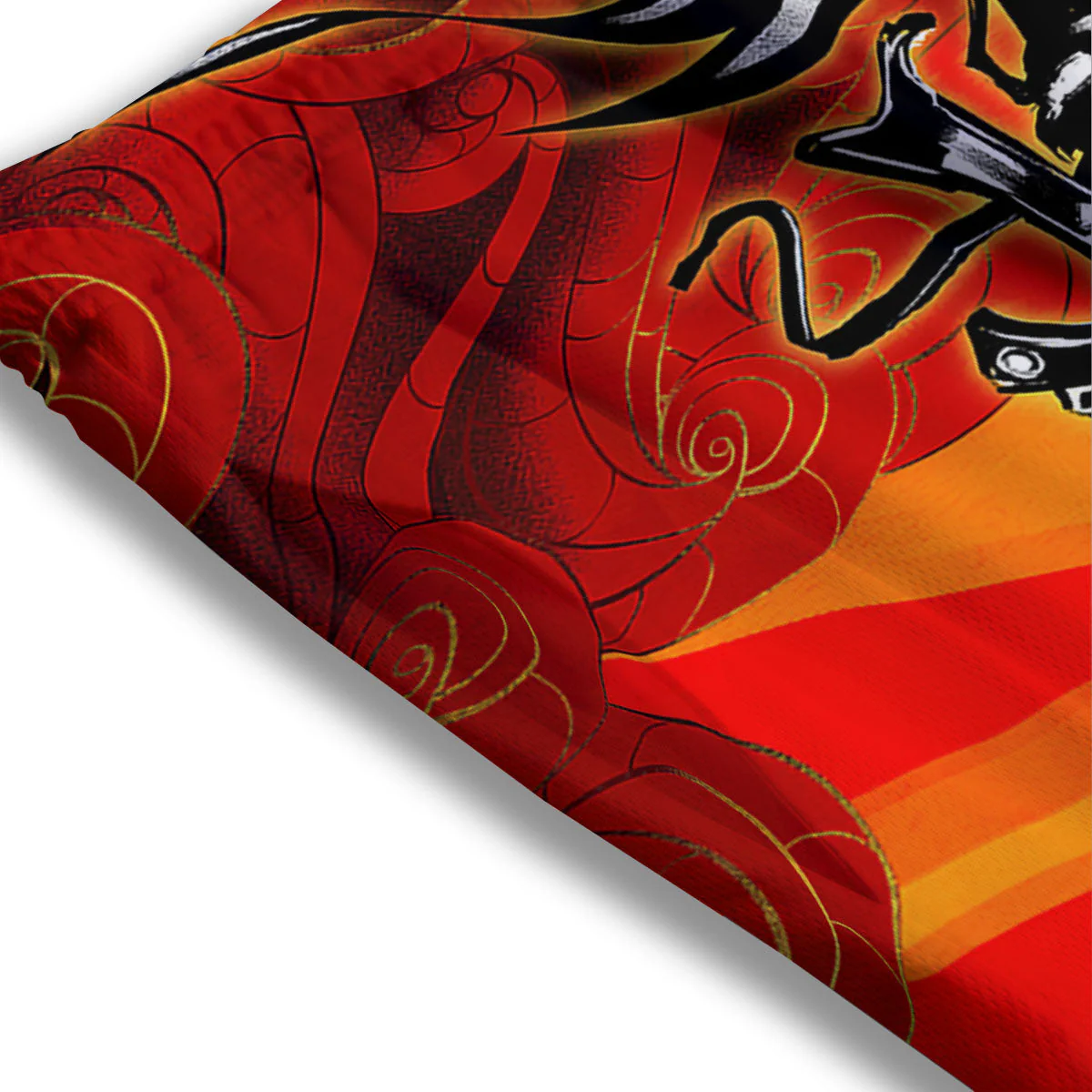 Golden Sun Samurai And Red Sky Print Mesh Shorts - Image 3