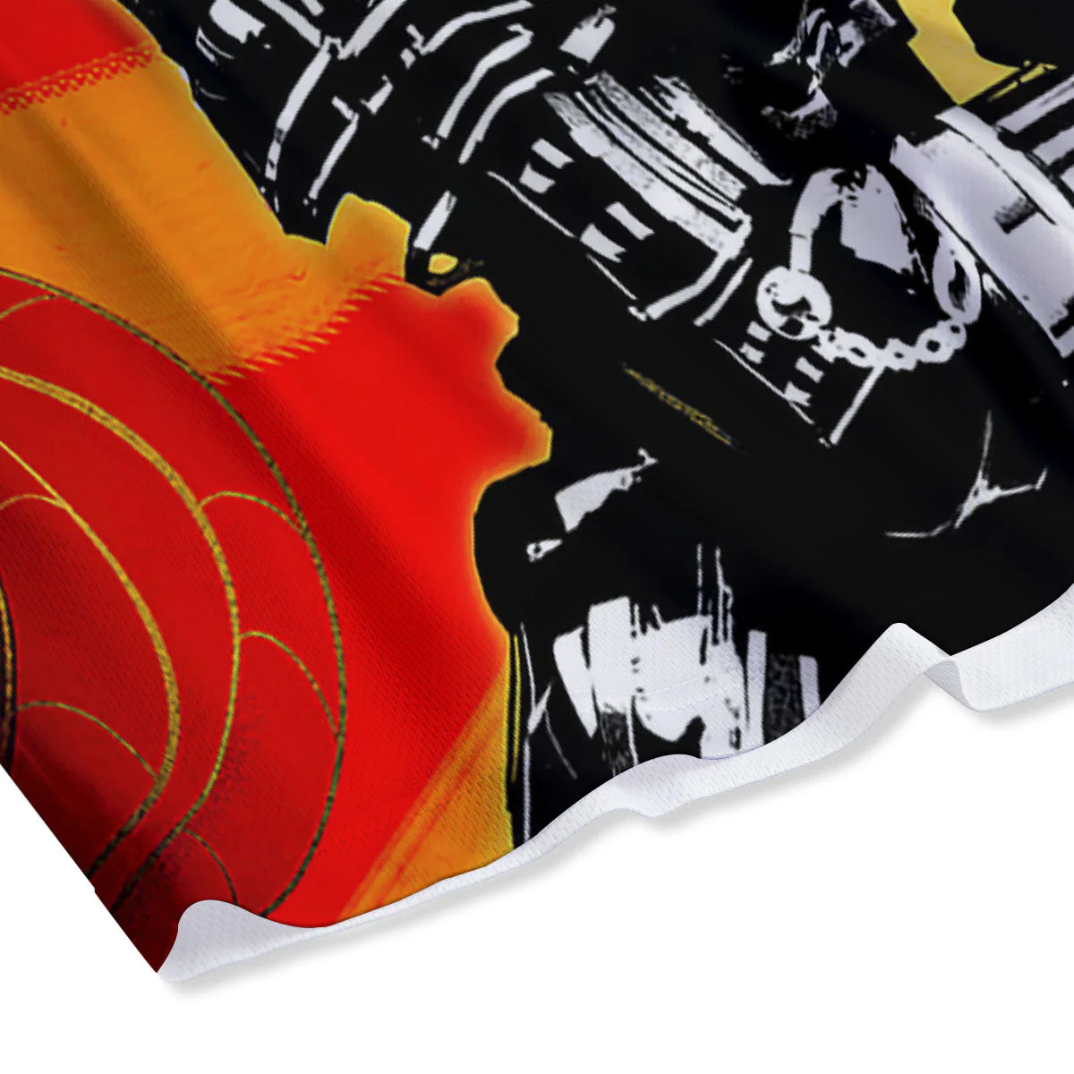 Golden Sun Samurai And Red Sky Print Mesh Shorts - Image 4