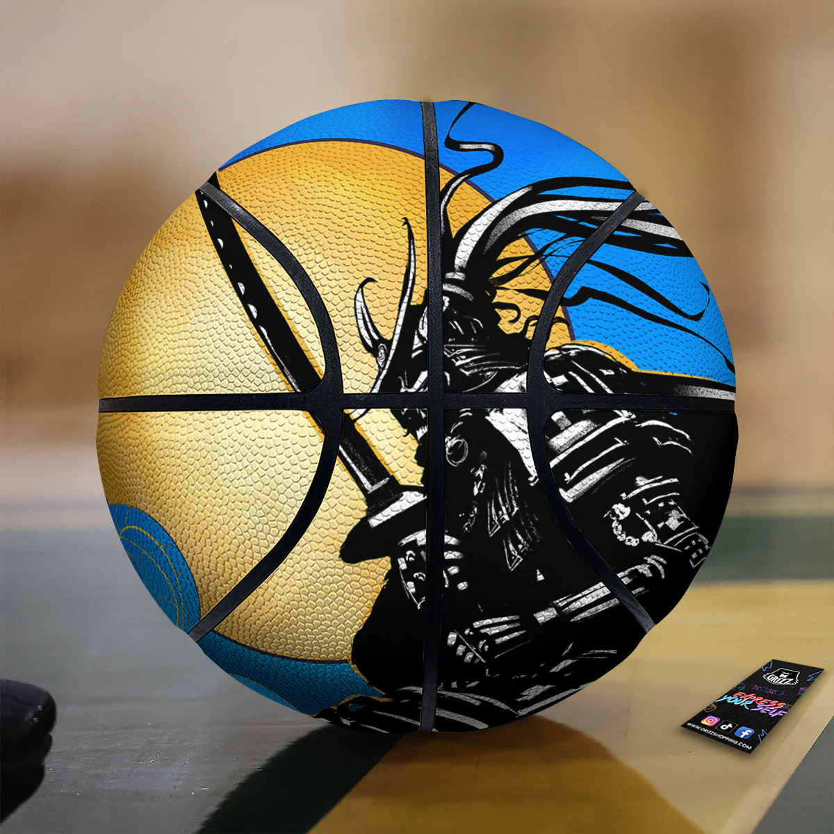 Golden Sun Samurai Blue Sky Print Basketball