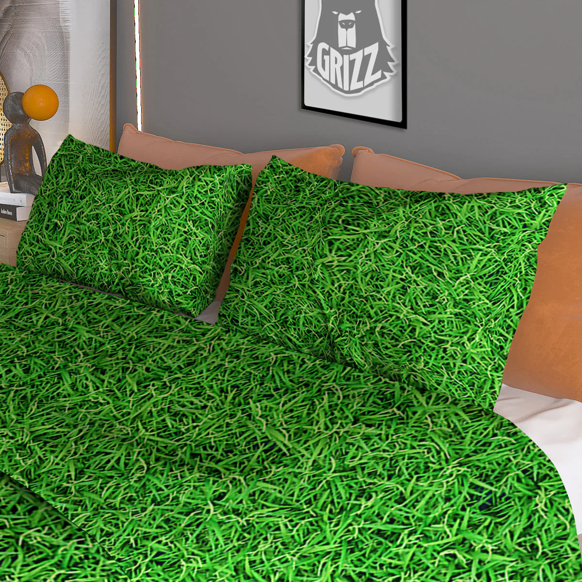 Golf Grass Print Duvet Cover Bedding Set - Image 3