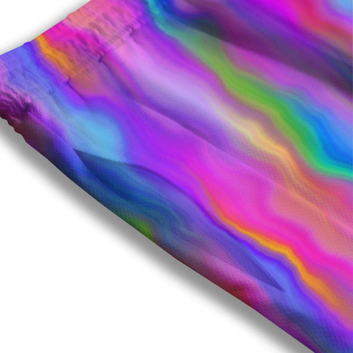 Gradient Psychedelic Print Pattern Mesh Shorts - Image 3