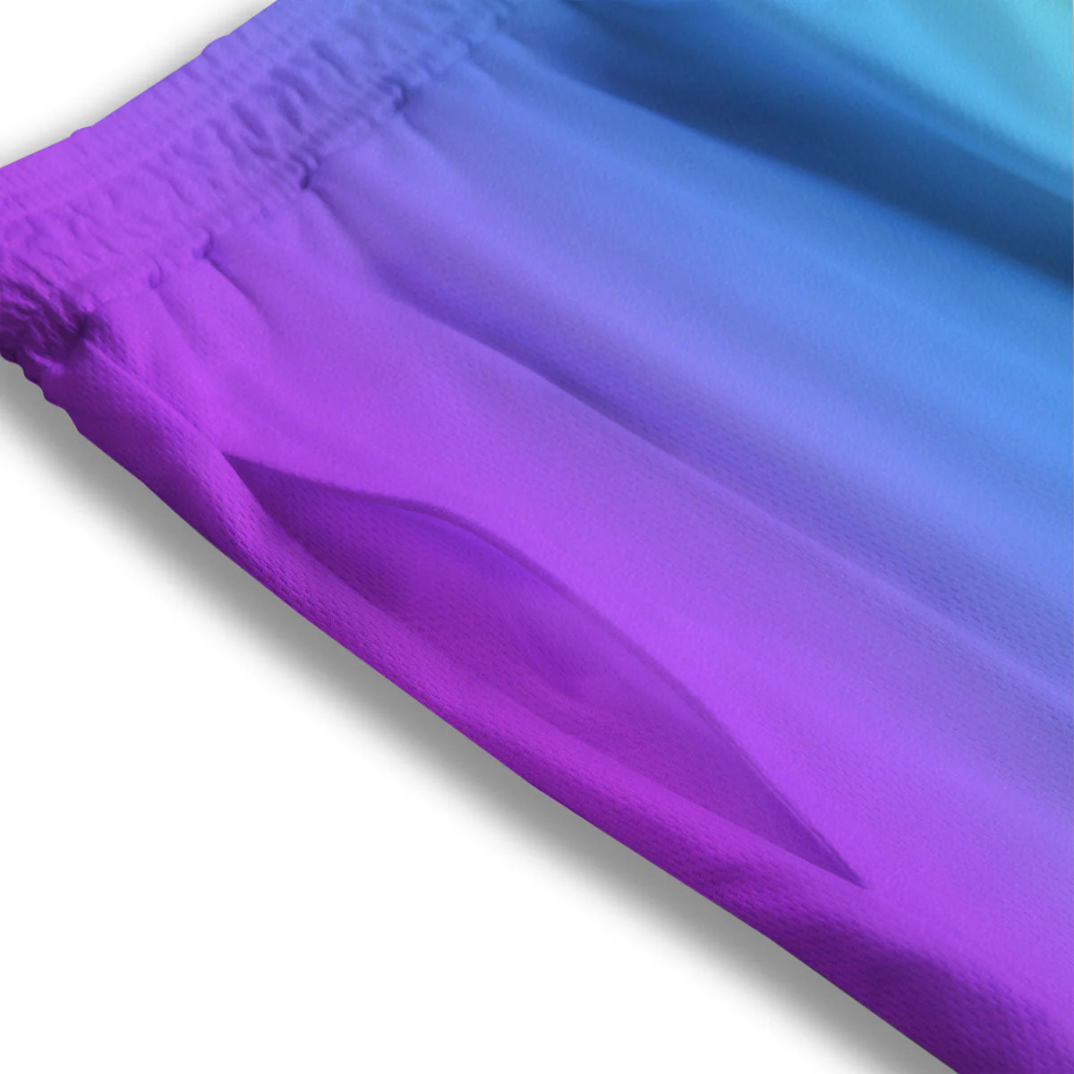 Gradient Rainbow Print Pattern Mesh Shorts - Image 3