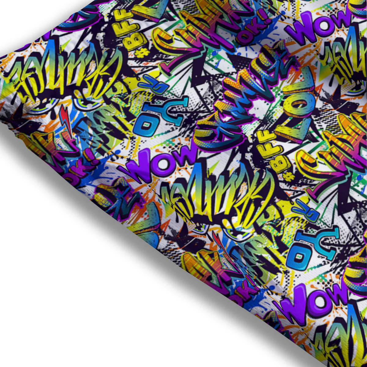 Graffiti Colorful Print Pattern Mesh Shorts - Image 3
