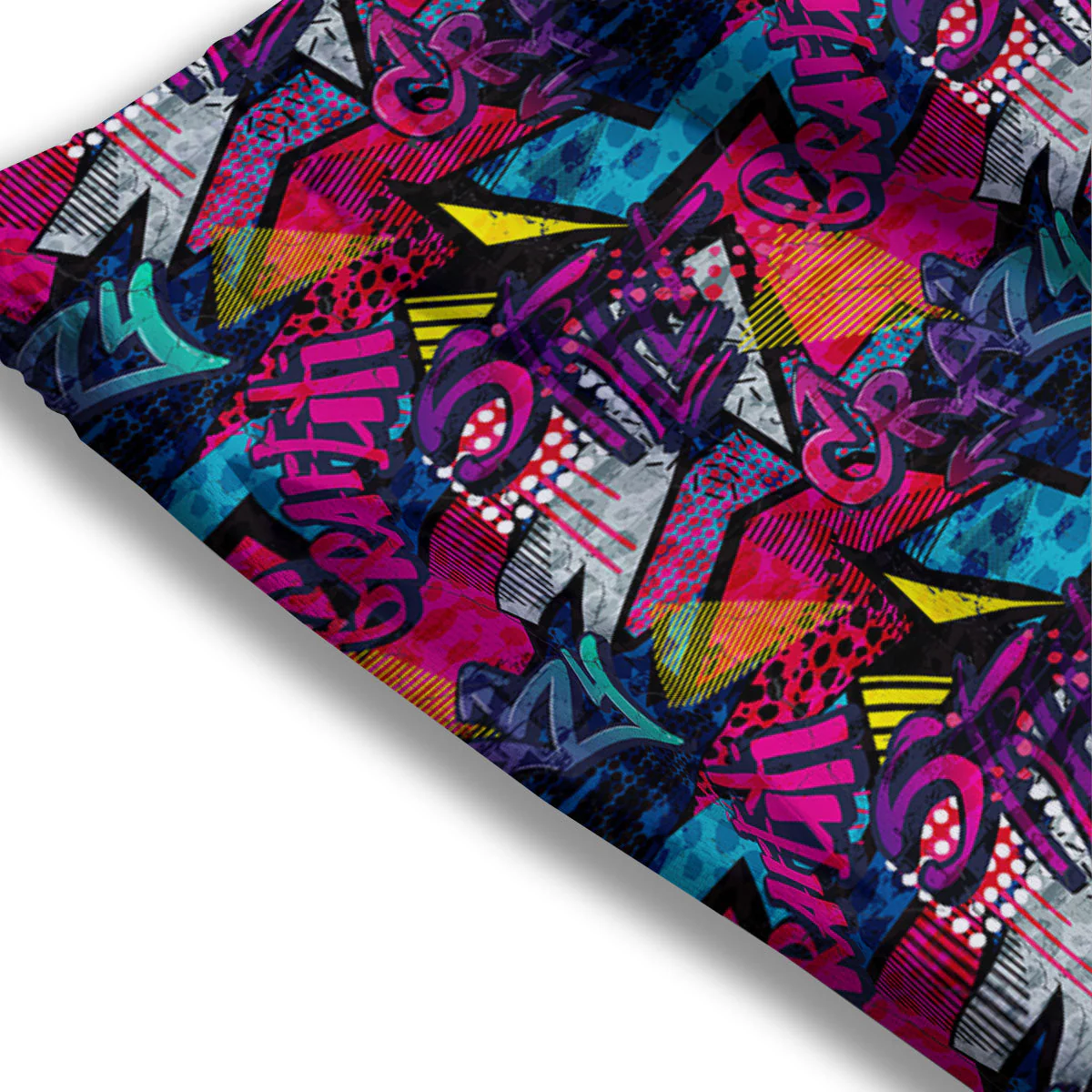 Graffiti Grunge Print Pattern Mesh Shorts - Image 3