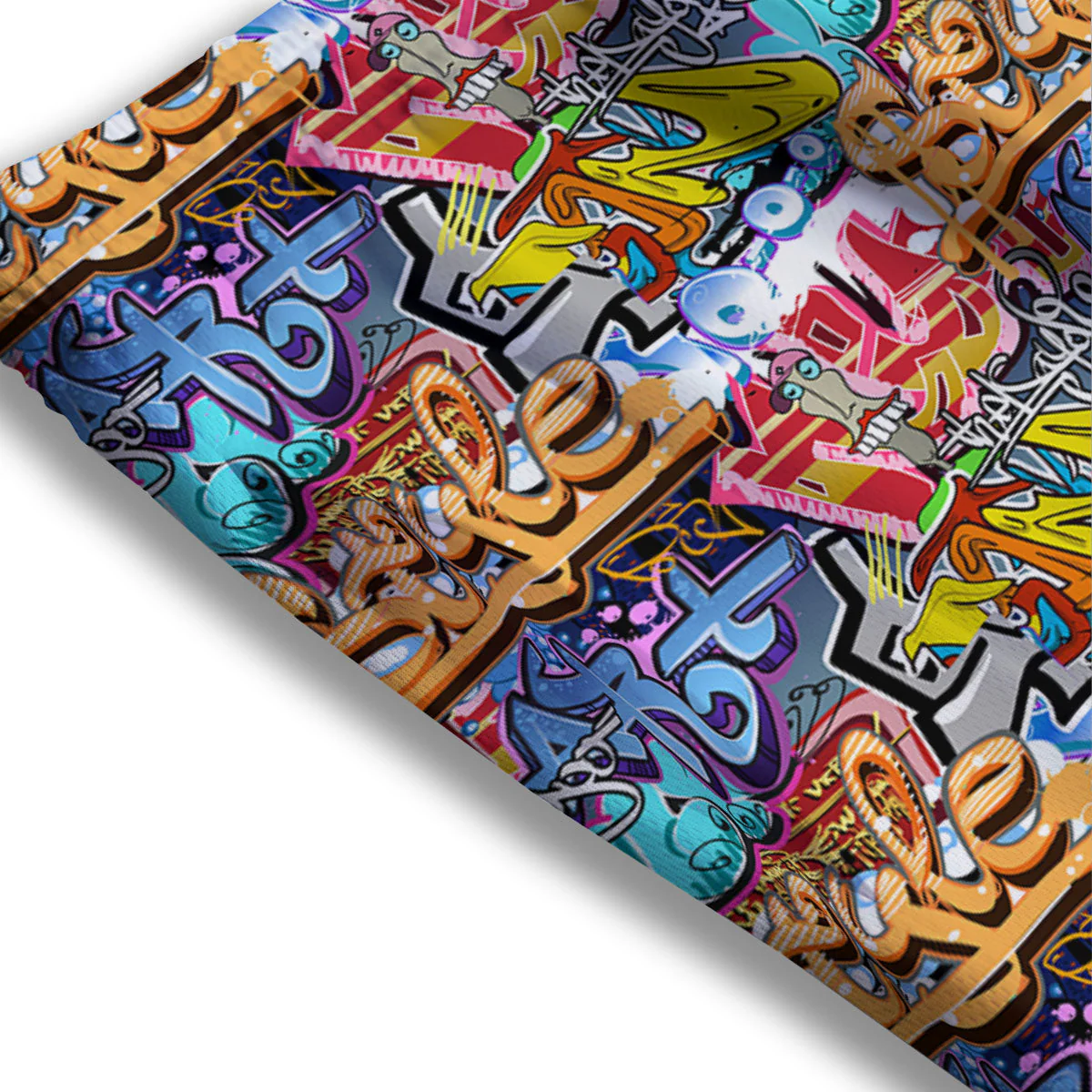 Graffiti Wall Print Mesh Shorts - Image 3