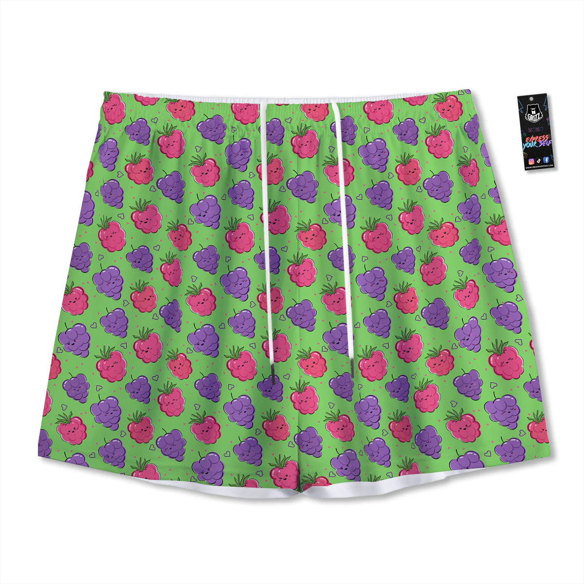 Grape Cute Print Pattern Mesh Shorts