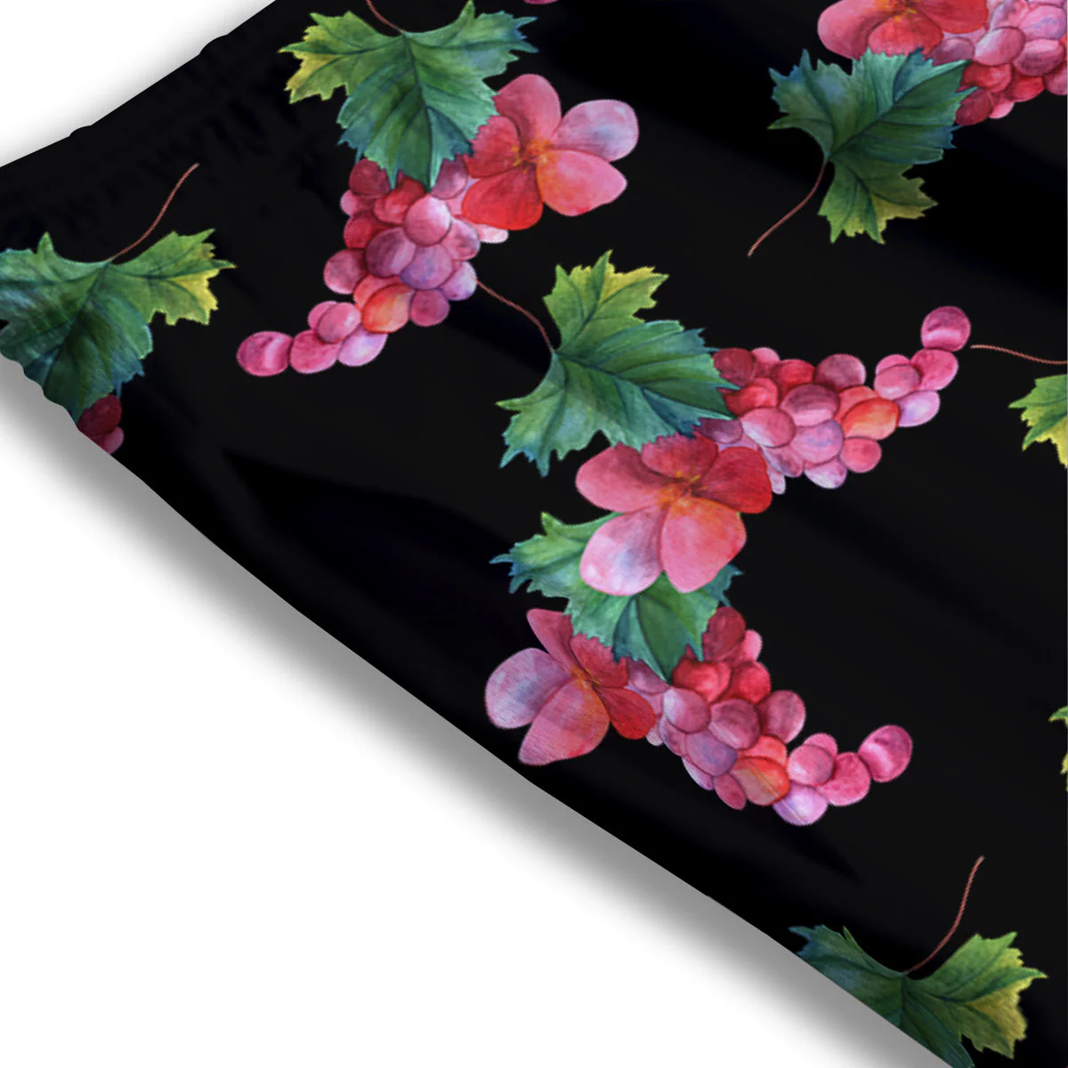 Grapes Purple Watercolor Print Pattern Mesh Shorts - Image 3