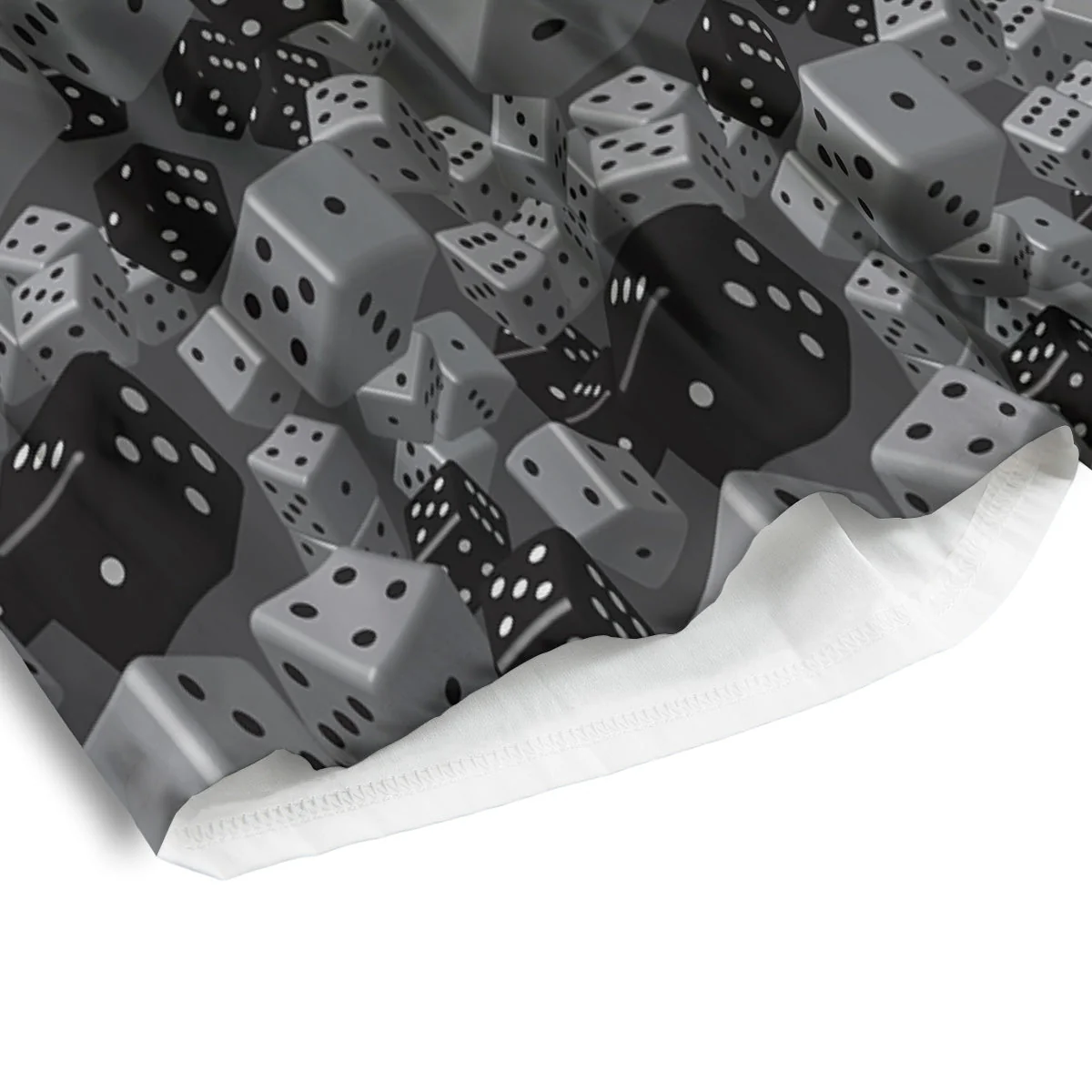 Gray Black 3D Dice Print Pattern Men's Athletic Shorts - Image 4