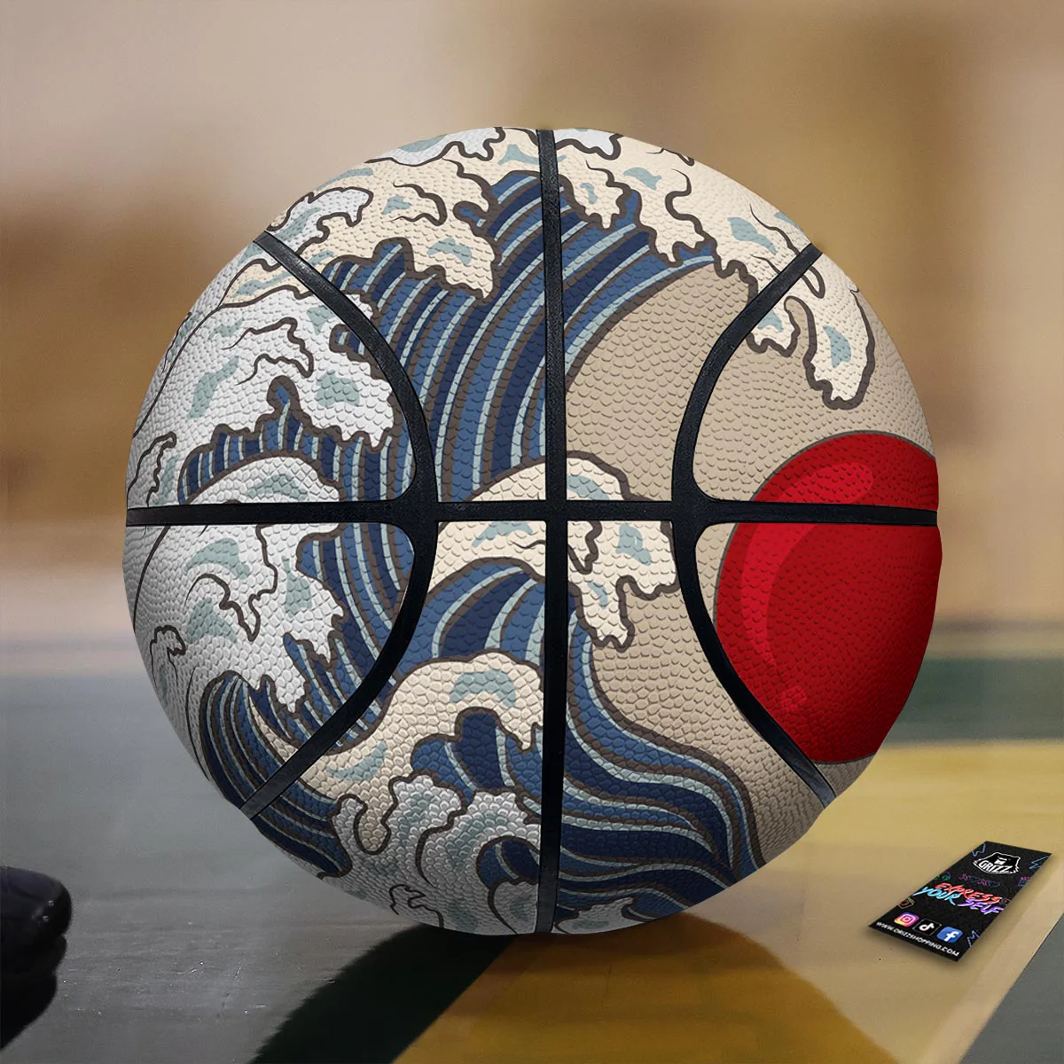 Great Kanagawa Wave Print Basketball