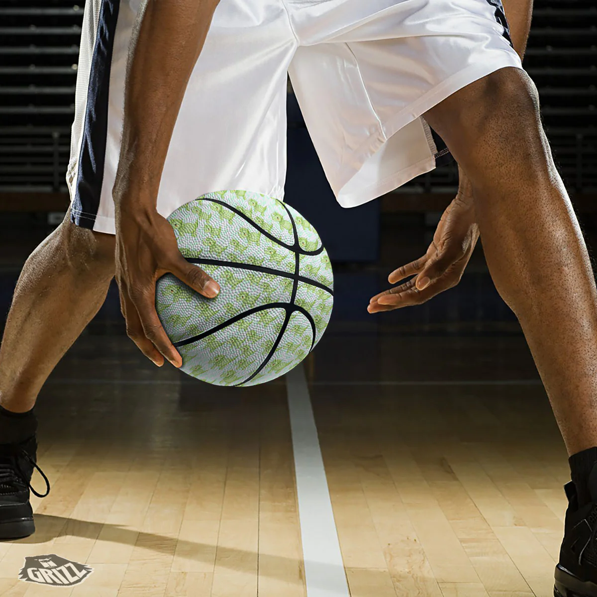Green Dinosaur Little Print Pattern Basketball - Image 3