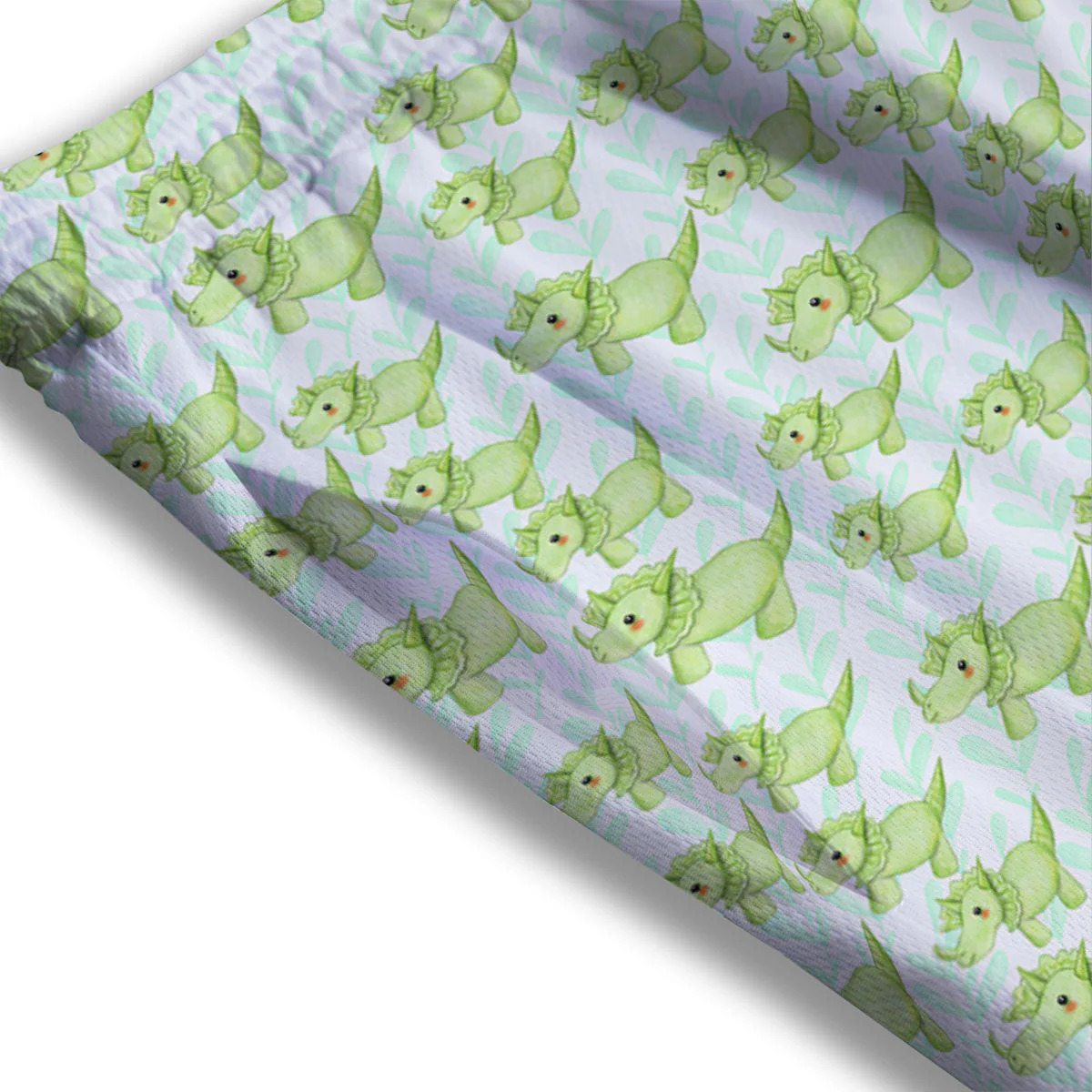 Green Dinosaur Little Print Pattern Mesh Shorts - Image 3