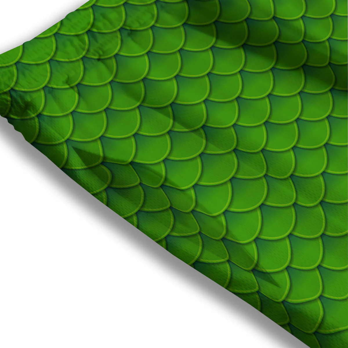 Green Dragon Scales Print Pattern Mesh Shorts - Image 3