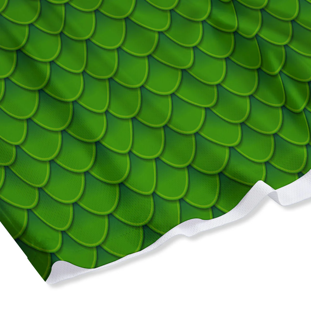 Green Dragon Scales Print Pattern Mesh Shorts - Image 4