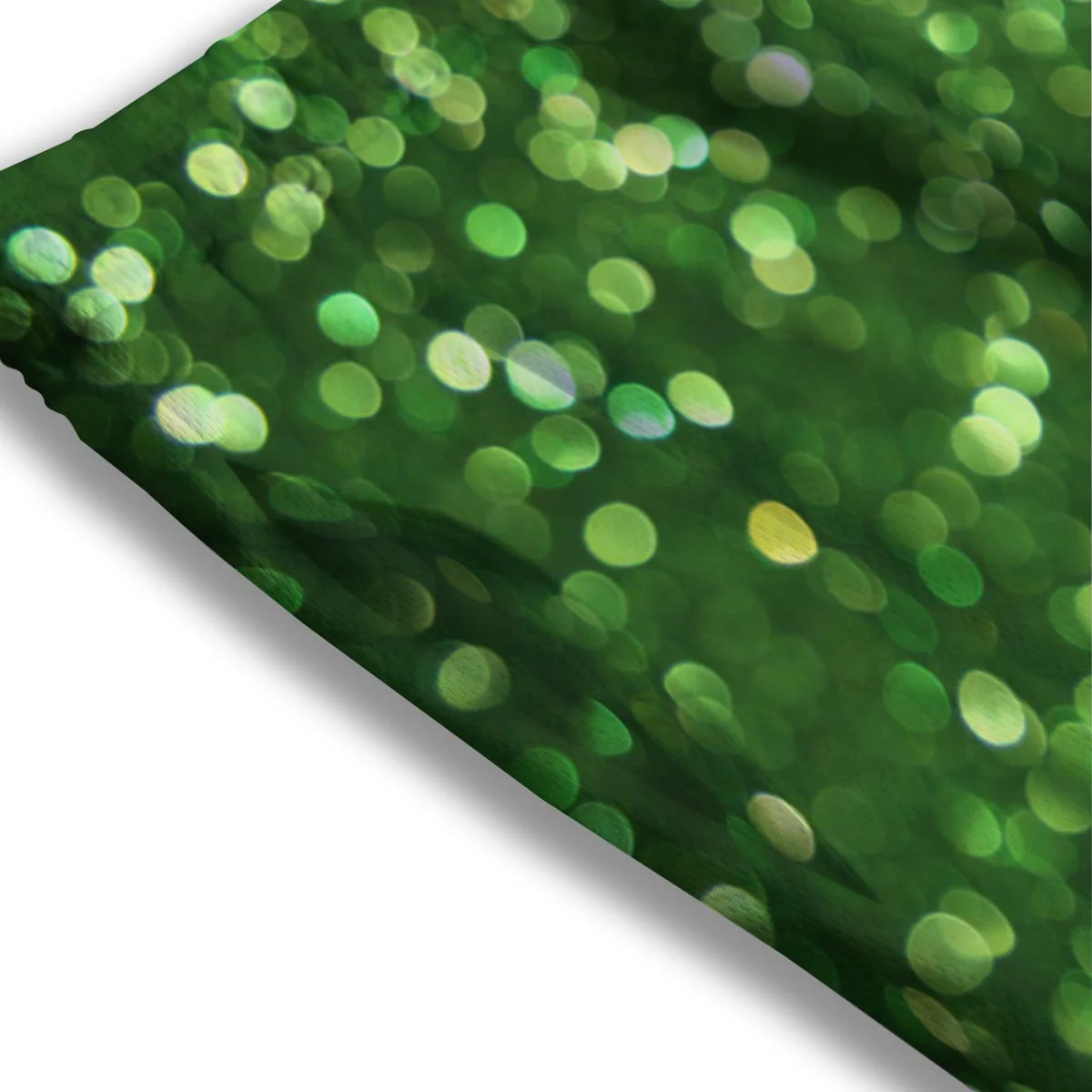 Green Glitter Artwork Shamrock Print Pattern Mesh Shorts - Image 3