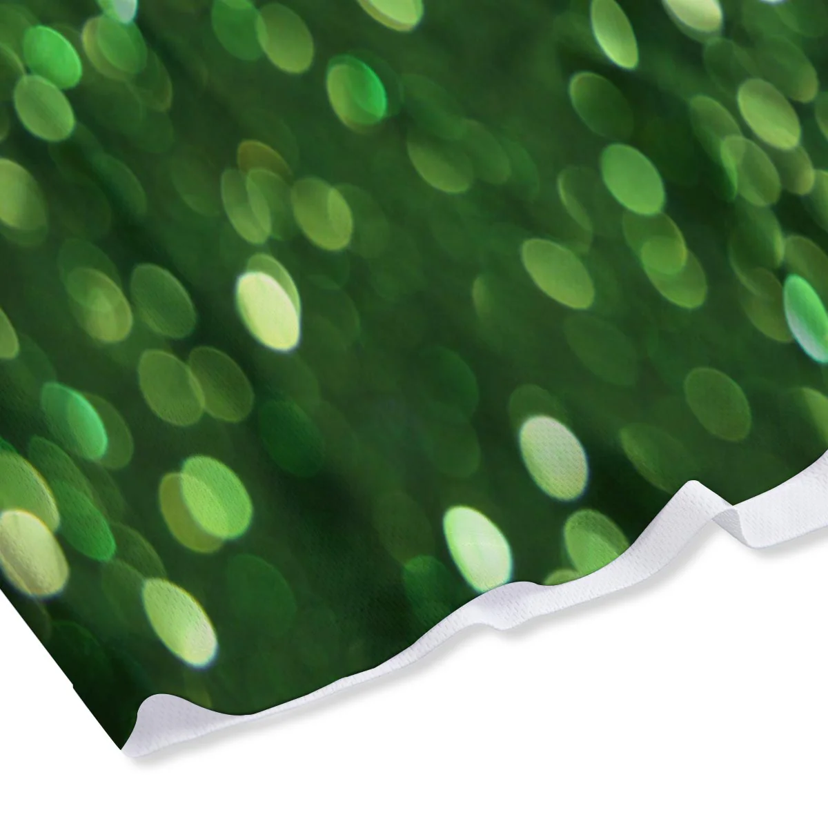 Green Glitter Artwork Shamrock Print Pattern Mesh Shorts - Image 4