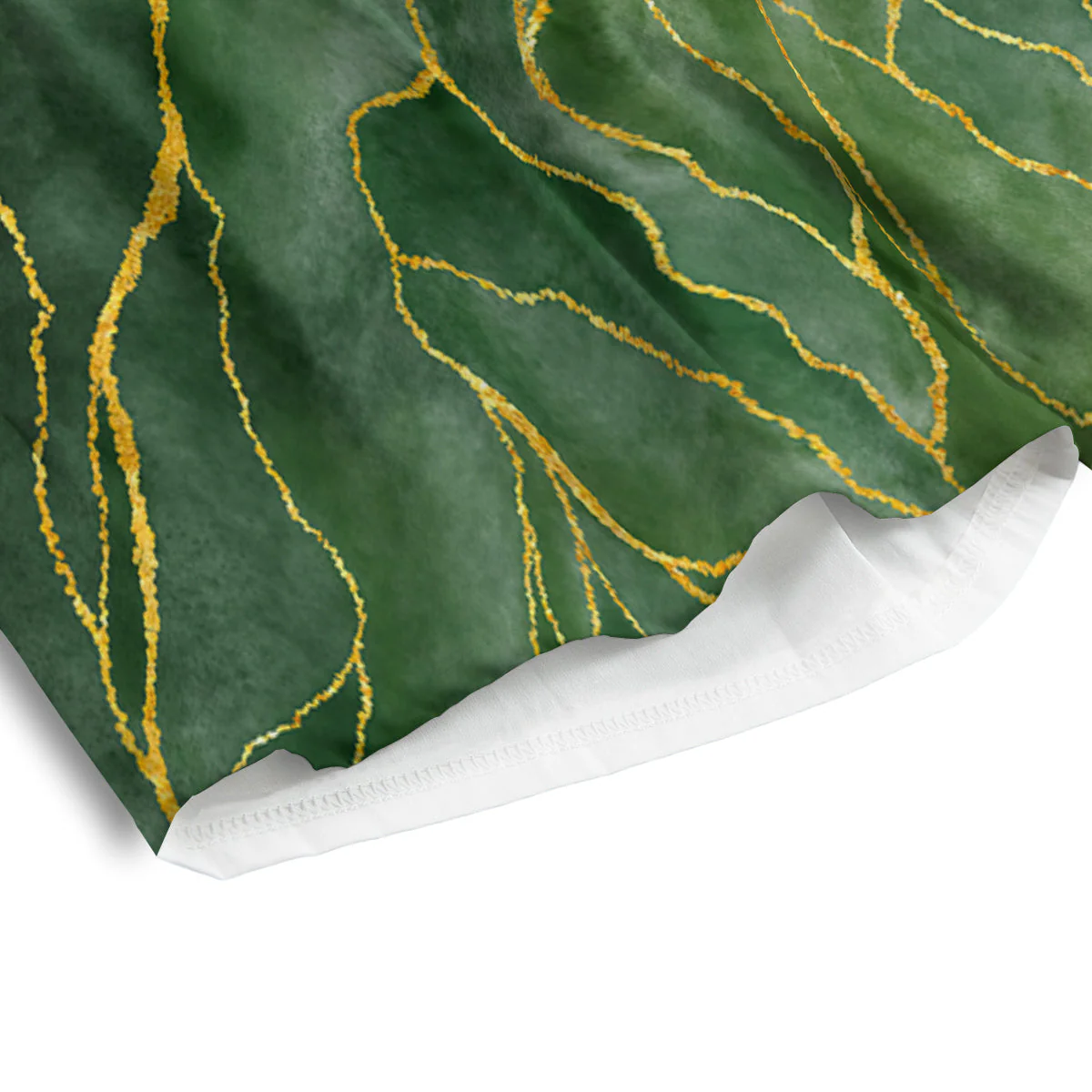 Green Golden Cracked Marble Print Men's Athletic Shorts - Image 4