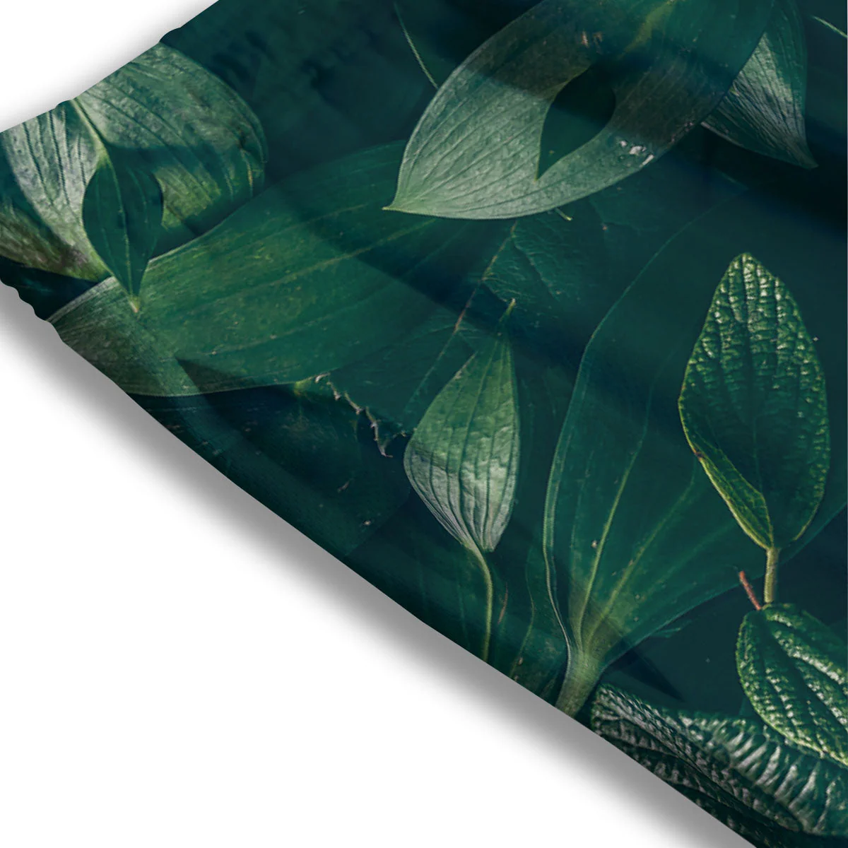 Green Natural Leaf Print Mesh Shorts - Image 3