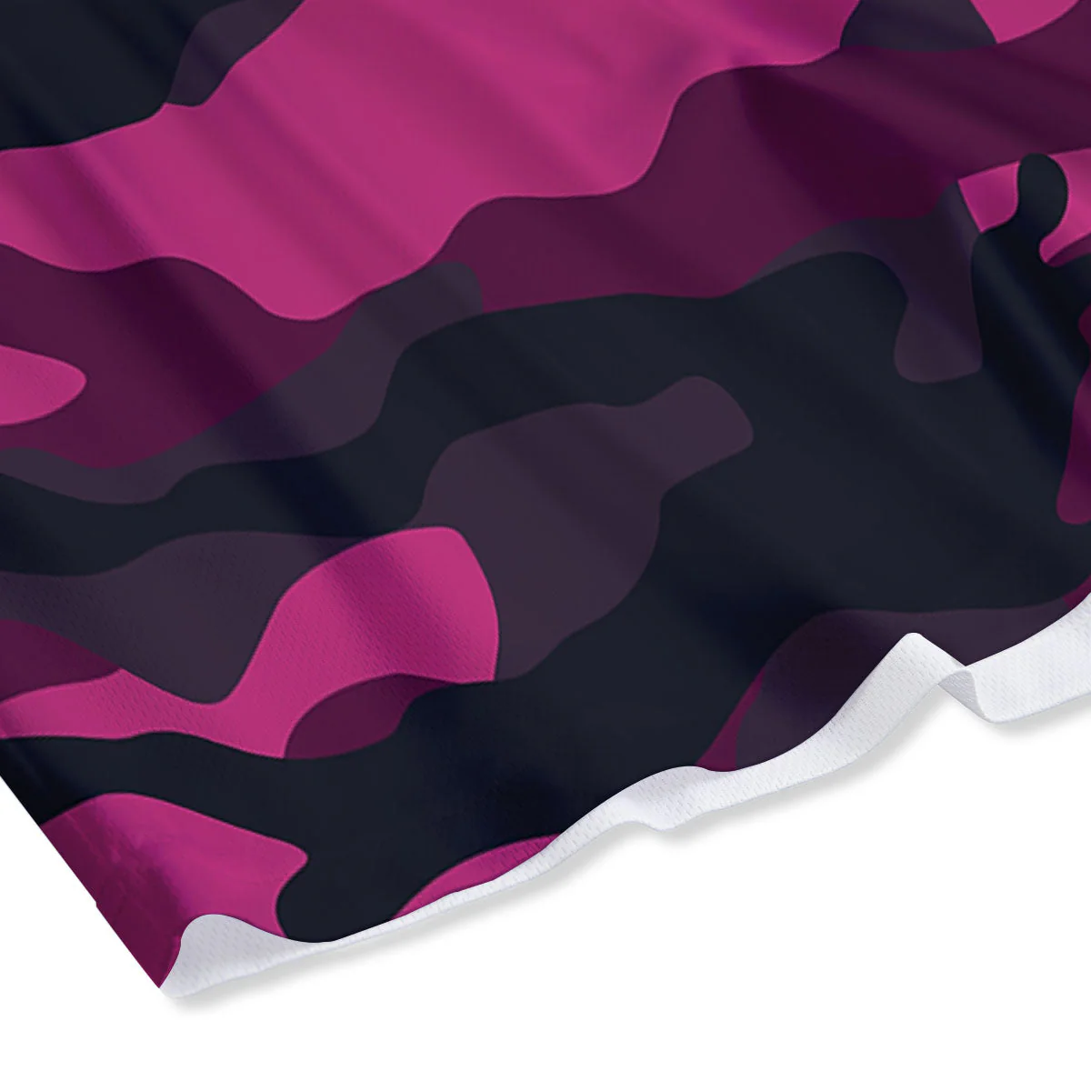 Green Pink And Black Camouflage Print Mesh Shorts - Image 4