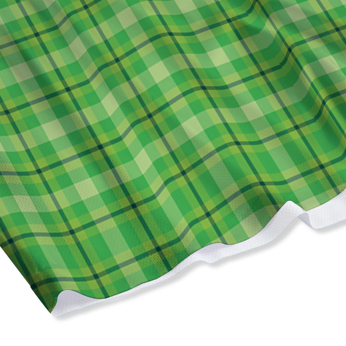Green Plaid Shamrock Print Pattern Mesh Shorts - Image 4