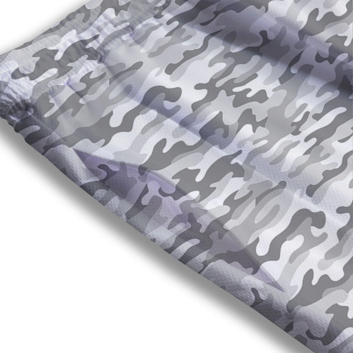 Grey Camouflage Print Pattern Mesh Shorts - Image 3