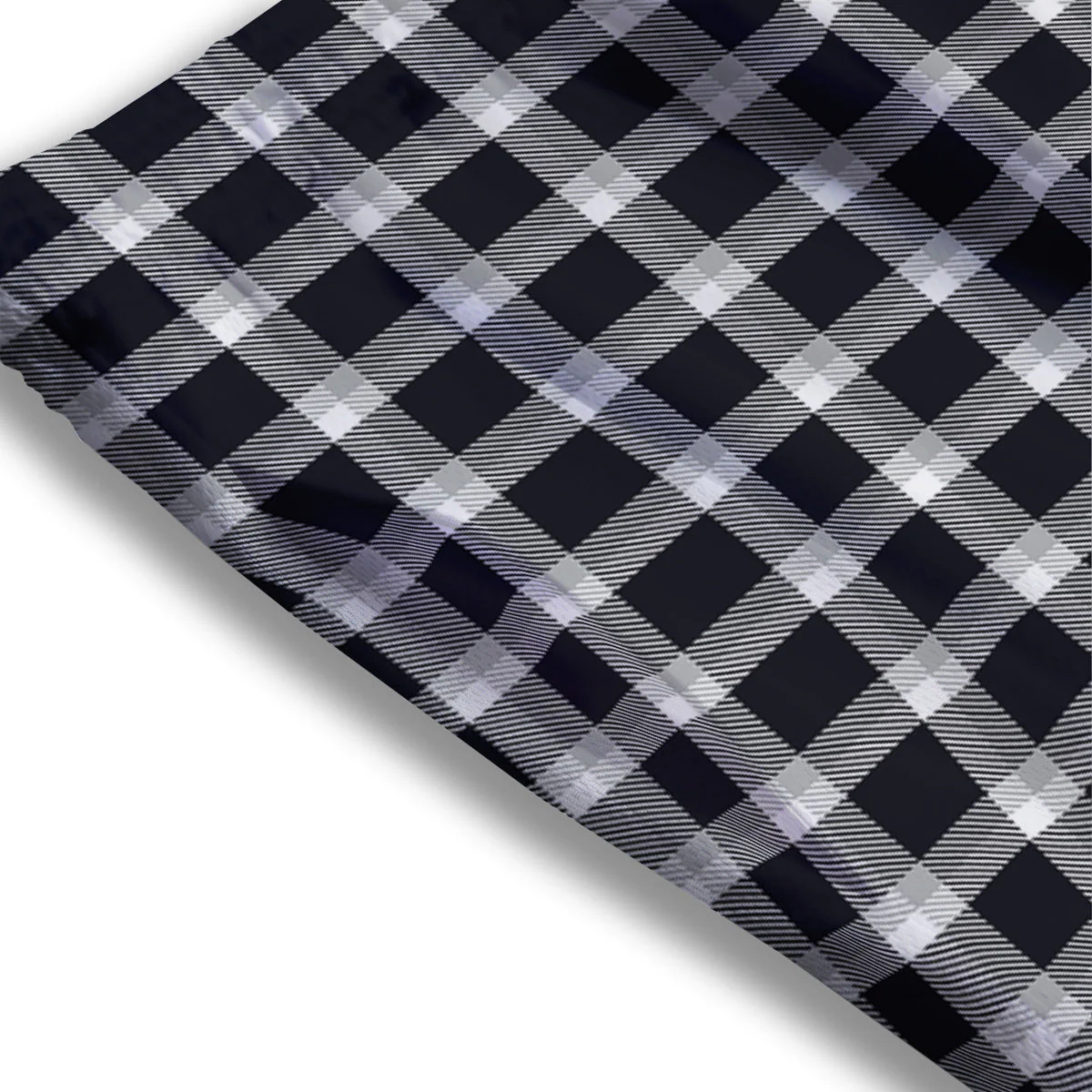 Grey Dark And White Gingham Print Mesh Shorts - Image 3