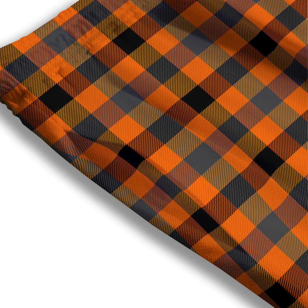 Grey Orange And White Tartan Print Pattern Mesh Shorts - Image 3