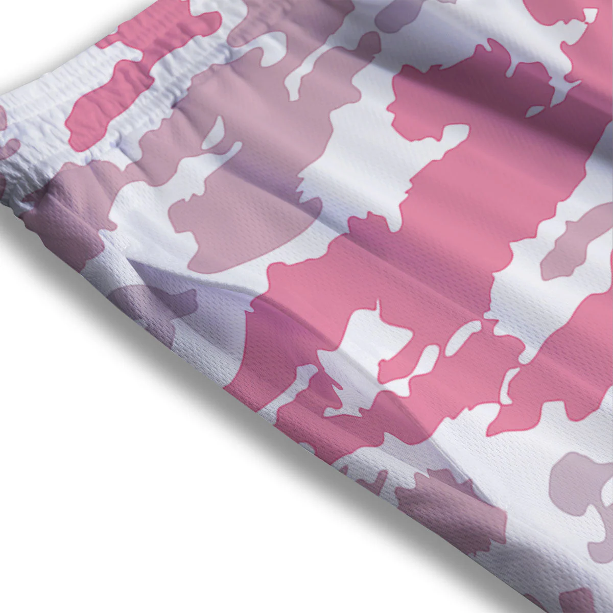 Grey Pink And White Camo Print Mesh Shorts - Image 3