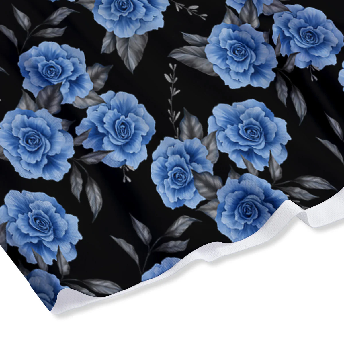Grey Rose Floral And Blue Peony Print Mesh Shorts - Image 4