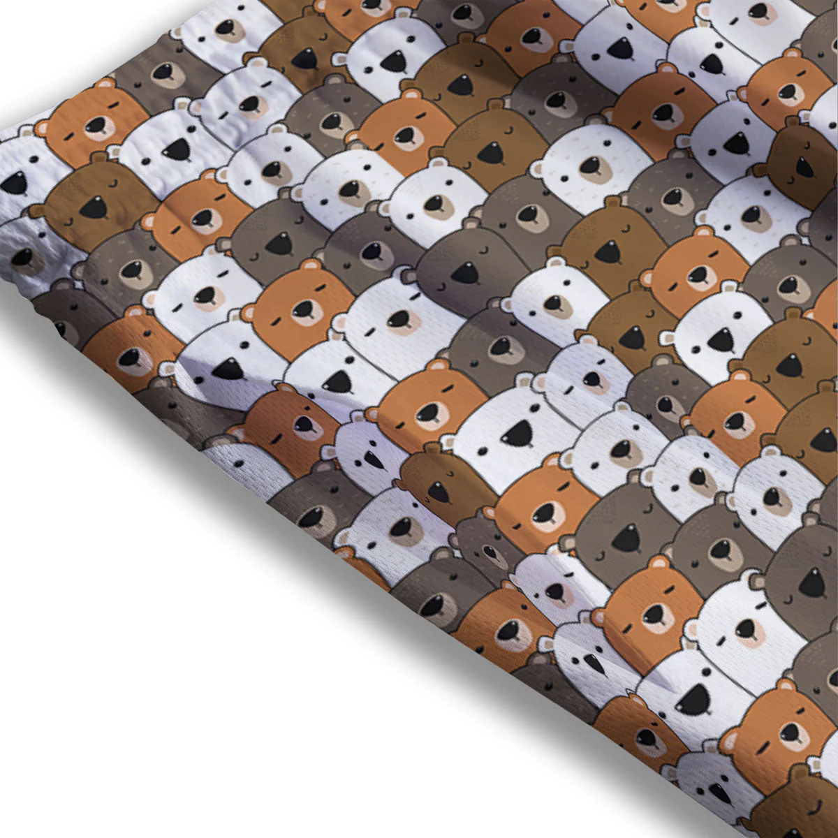Grizzly Bear Cute Baby Print Pattern Mesh Shorts - Image 3